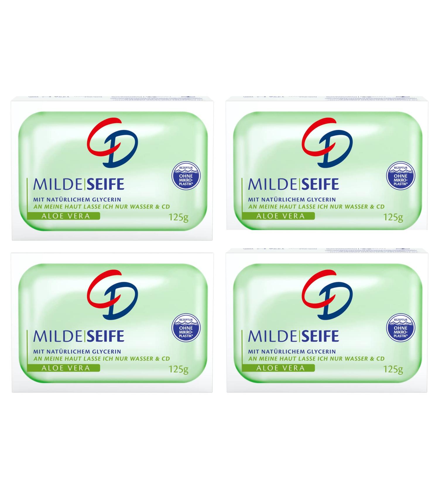 Mild Aloe Vera Soap 125g | Glycerin-Enriched Solid Soap | Pack of 4 - Gentle Cleansing for All Skin Types - Buy Online on GoSupps.com