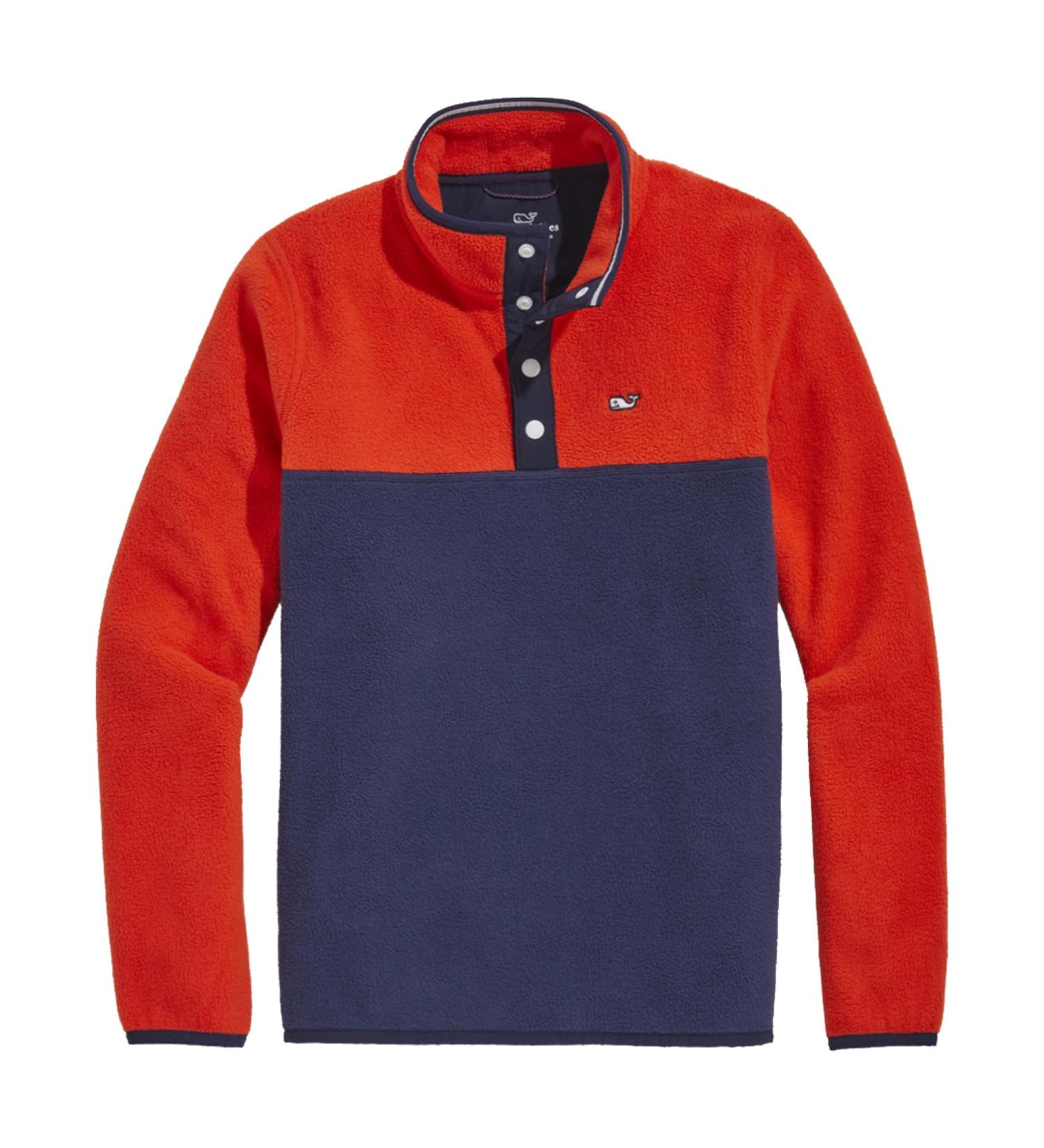 Vineyard Vines Boys Color Blocked Harbor Fleece Quarter-Snap Cocktail Sauce Cocktail Sauce 2 Years