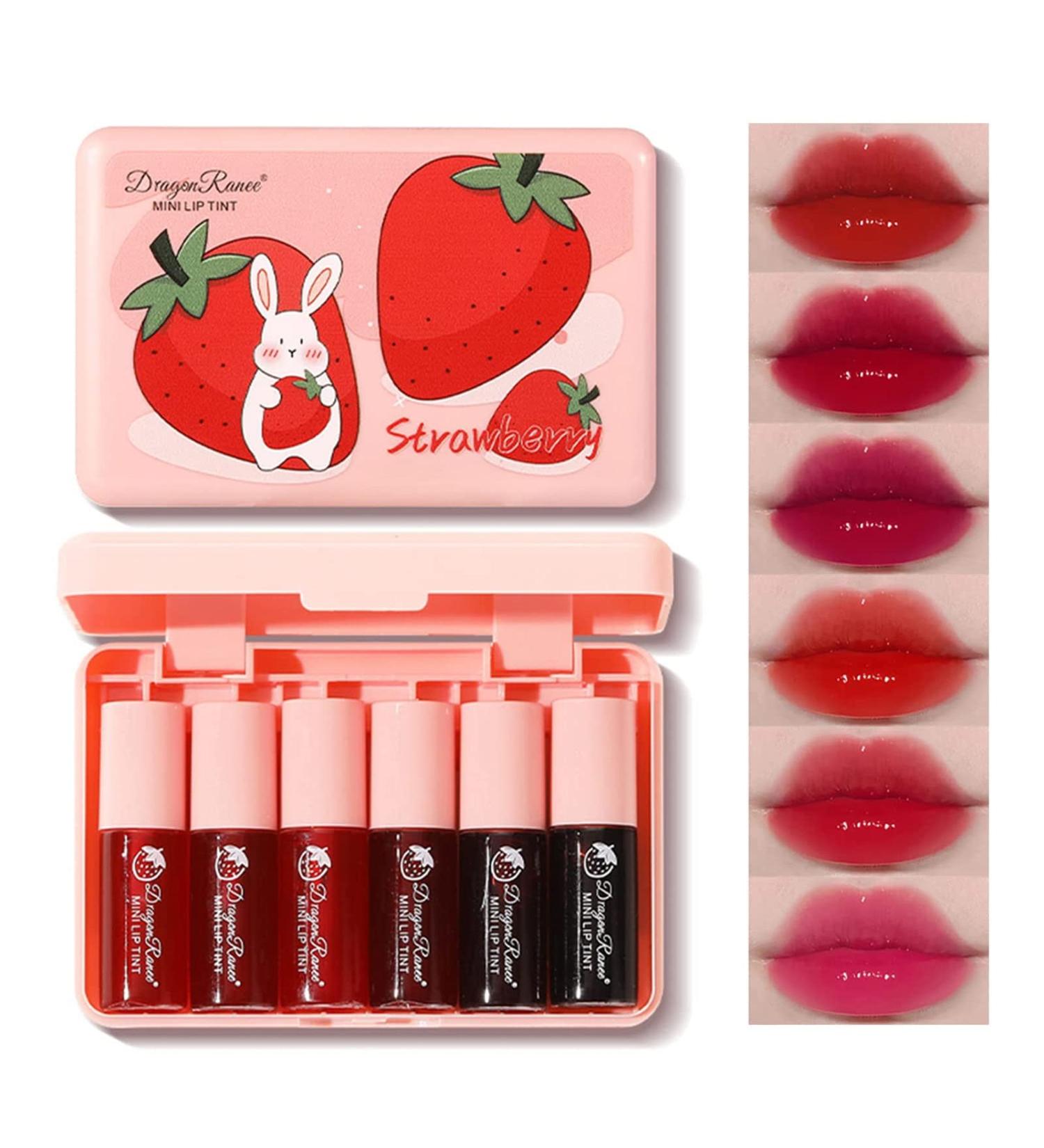 6 Colors Lip Tint Stain Set: Long-lasting Korean Lip Gloss & Cheek Tint - Waterproof, High Pigment, Vivid Color - Mini Liquid Lipstick Makeup Set - Buy Online on GoSupps.com