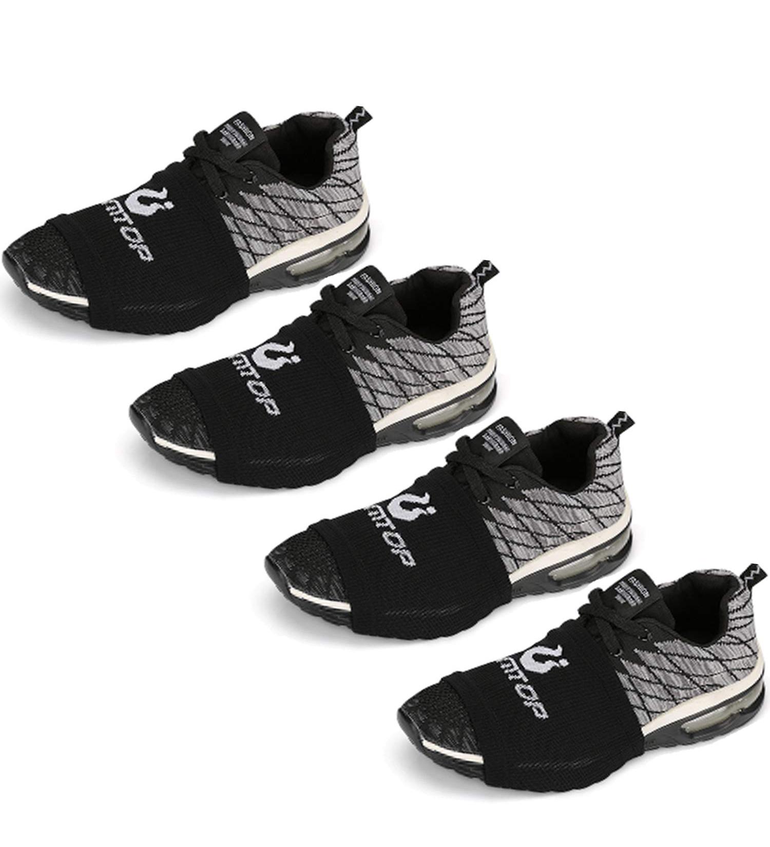 Dance Shoe Socks for Smooth Floors - 4 Pairs for Sneakers, Smooth Pivots, Turns, Knee Protection - Black - Buy Online on GoSupps.com