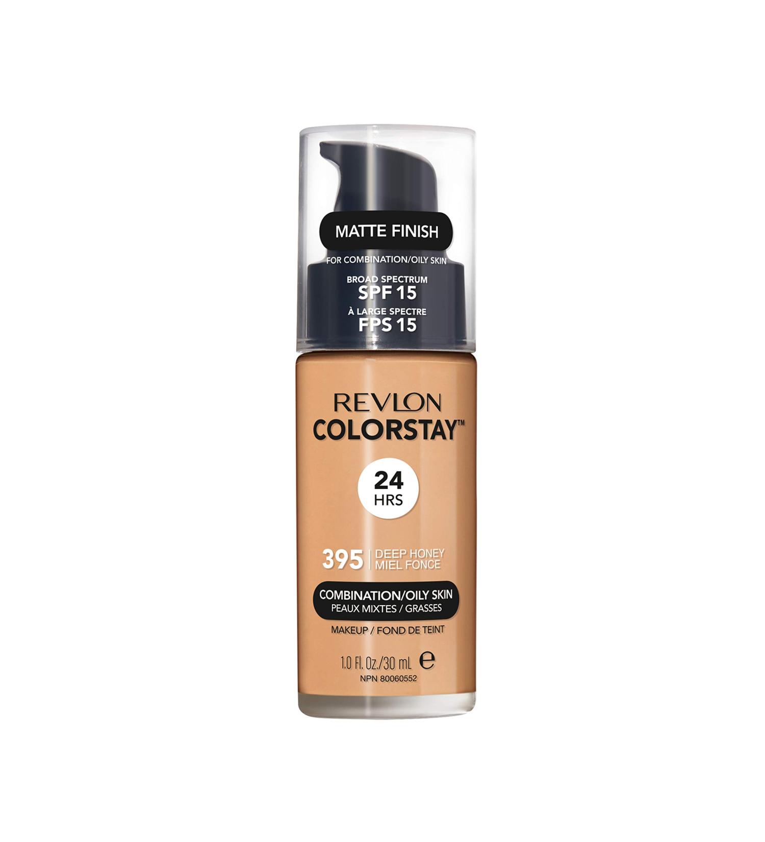 Revlon Colorstay Liquid Foundation Makeup for Combination/Oily Skin SPF 15 Longwear Medium & Full Coverage with Matte Finish Deep Honey (395) 30ml - Buy Online on GoSupps.com