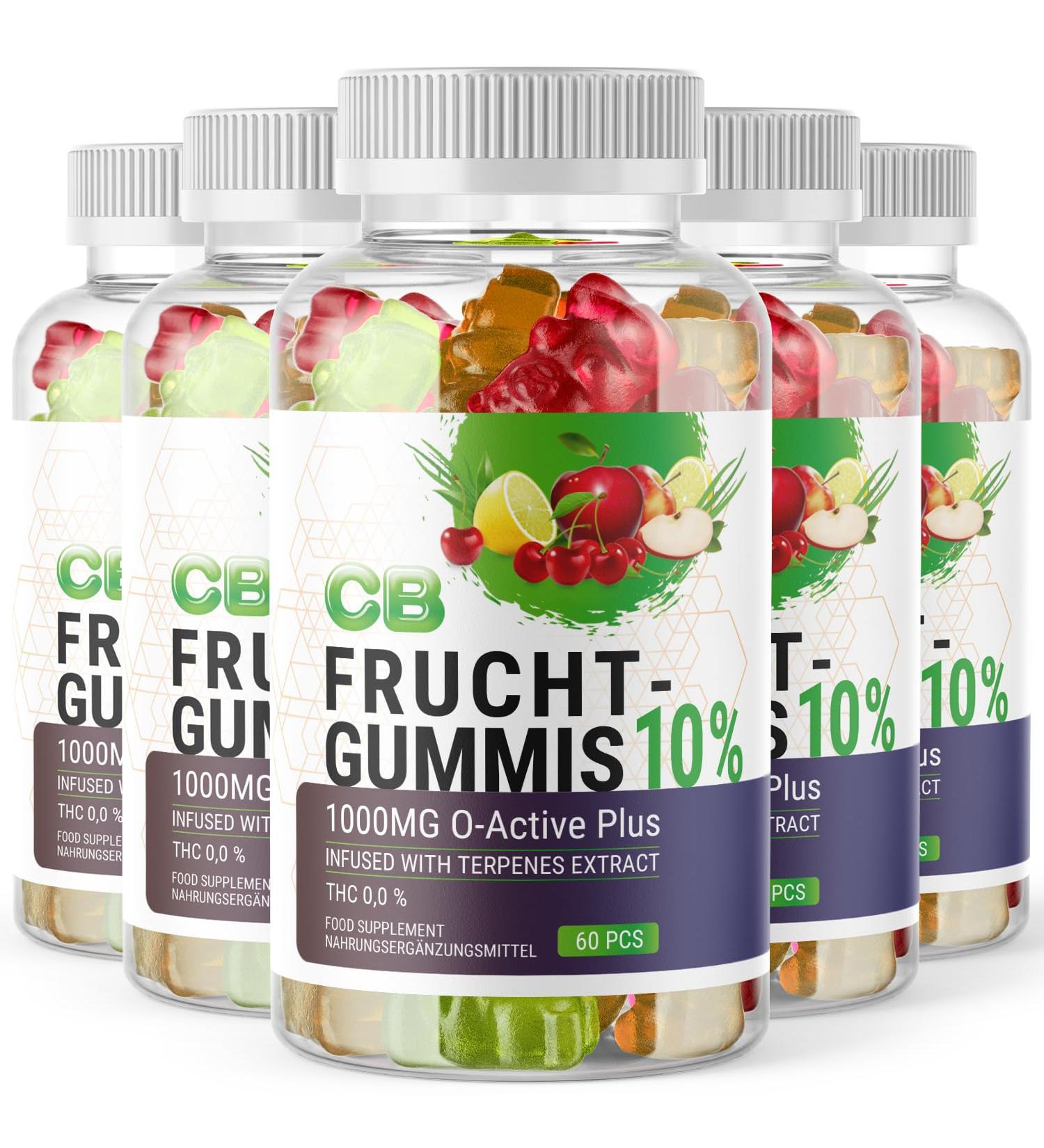 FRUIT GUMMIES | With plant substances for men and women | 60 fruit gums per can 5x 5 pieces