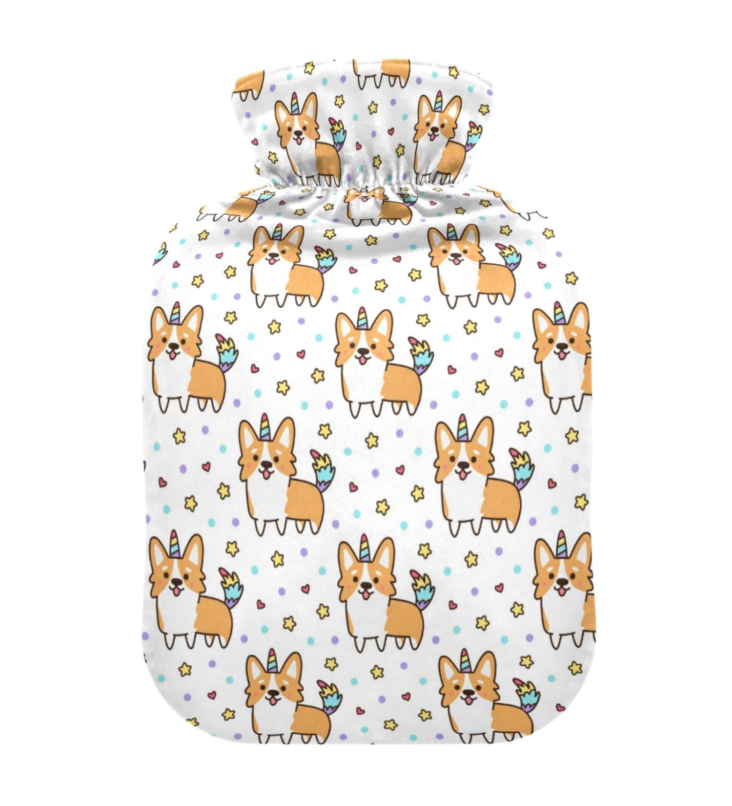 Corgi Unicorn Hot Water Bottle - 2L Heat Relief Bag for Pain & Headaches | Warming Water Bed Warmer - Buy Online on GoSupps.com