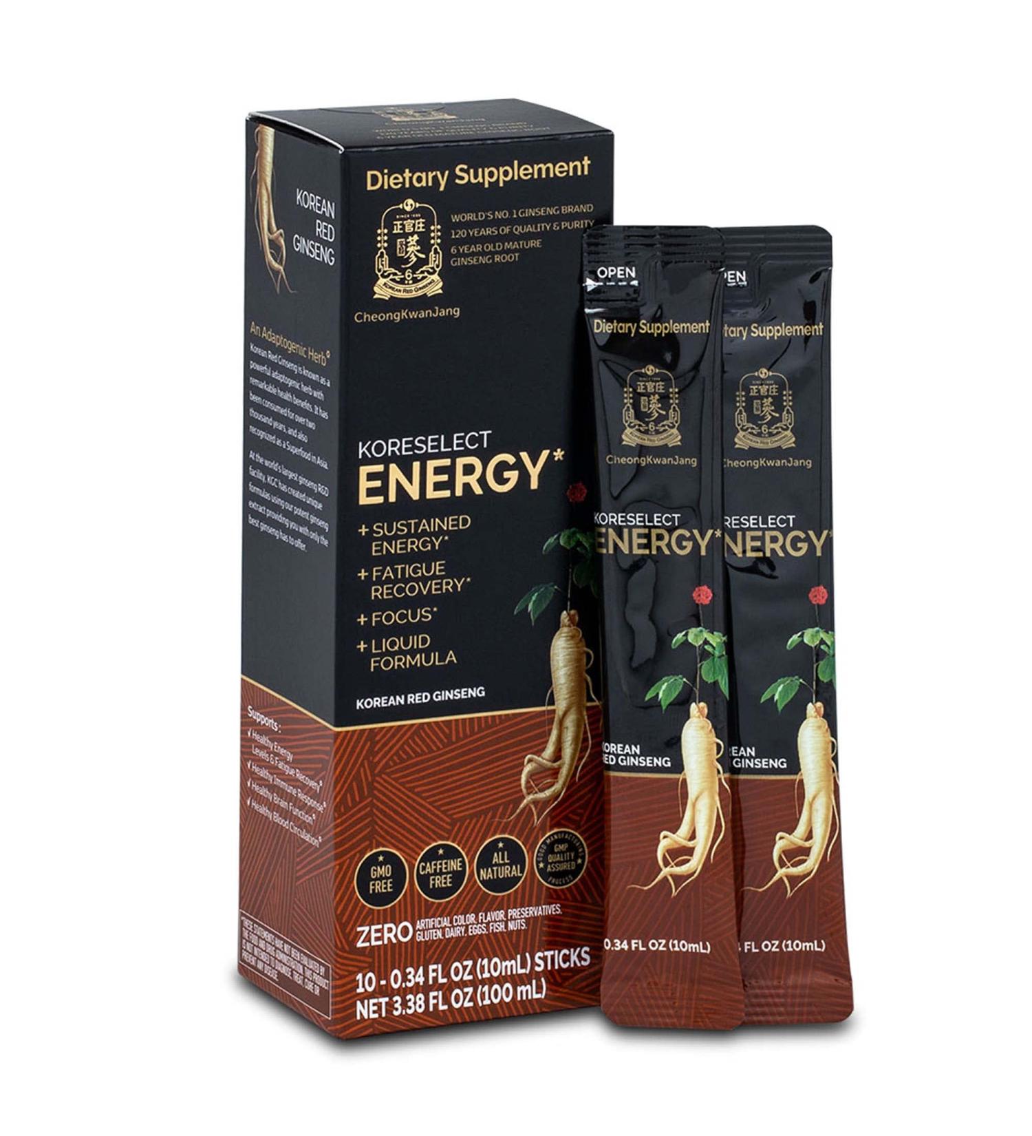 Cheong Kwan Jang Koreselect Energy Sticks - 10 Pack (0.34 fl oz each) | Premium Korean Ginseng - Buy Online on GoSupps.com