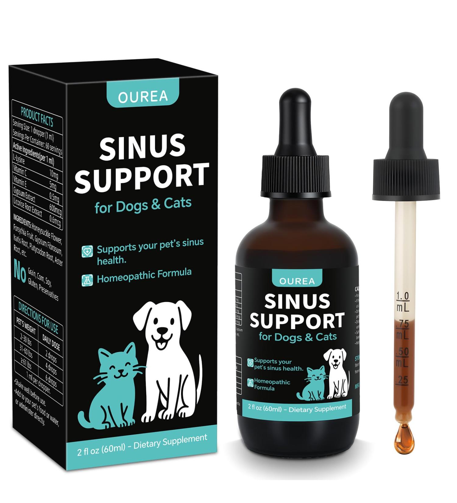 Nasal Health Support Drops for Cats & Dogs Pet Sinus & Respiratory Comfort Supplement Helps Maintain Clear Breathing Supports Seasonal Wellness & Immune Function - Buy Online on GoSupps.com