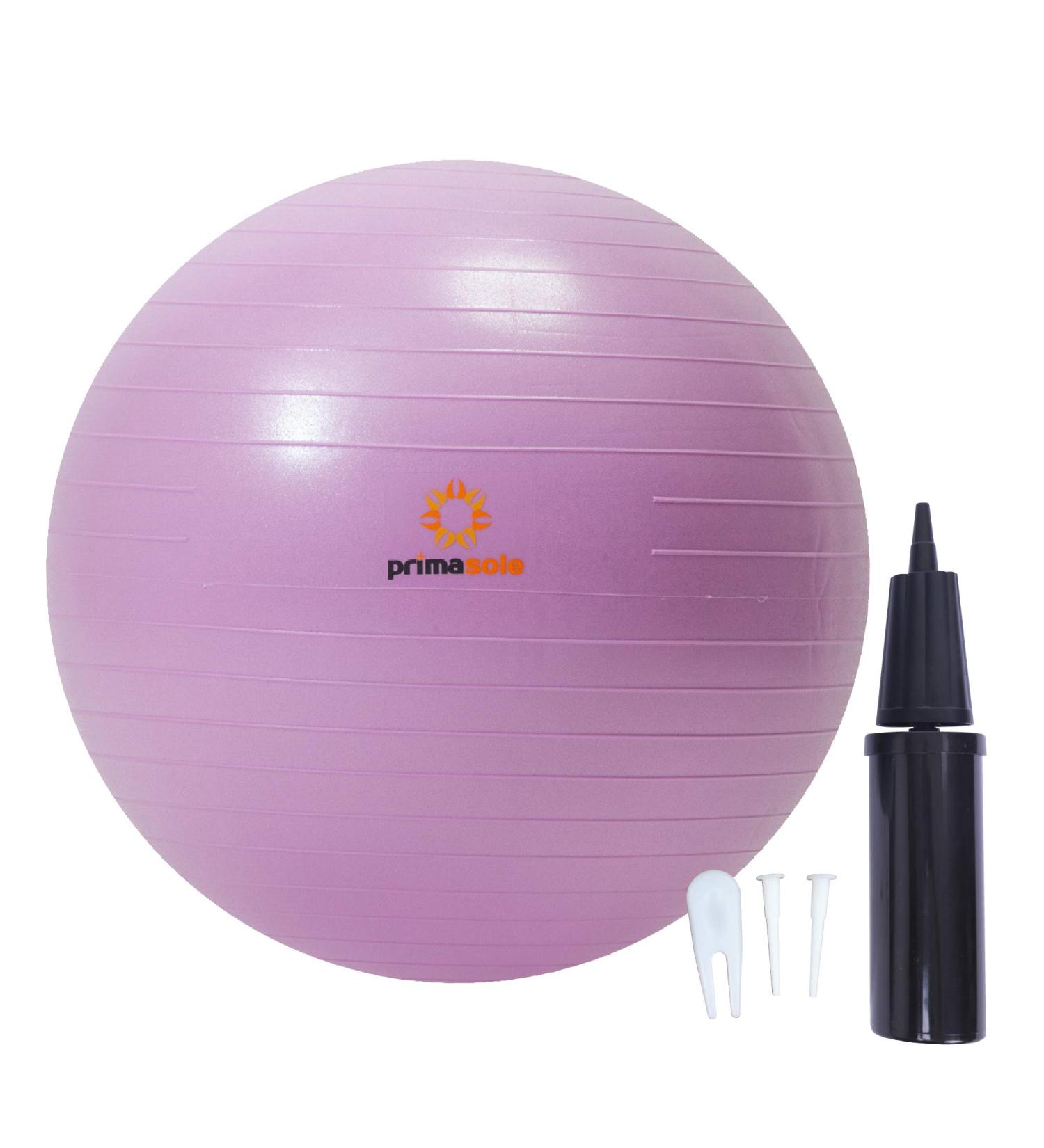 Primasole 25.6 inch Exercise Ball for Balance Stability, Yoga Pilates at Home Office & Gym - Nail Pink with Inflator Pump - Buy Online on GoSupps.com