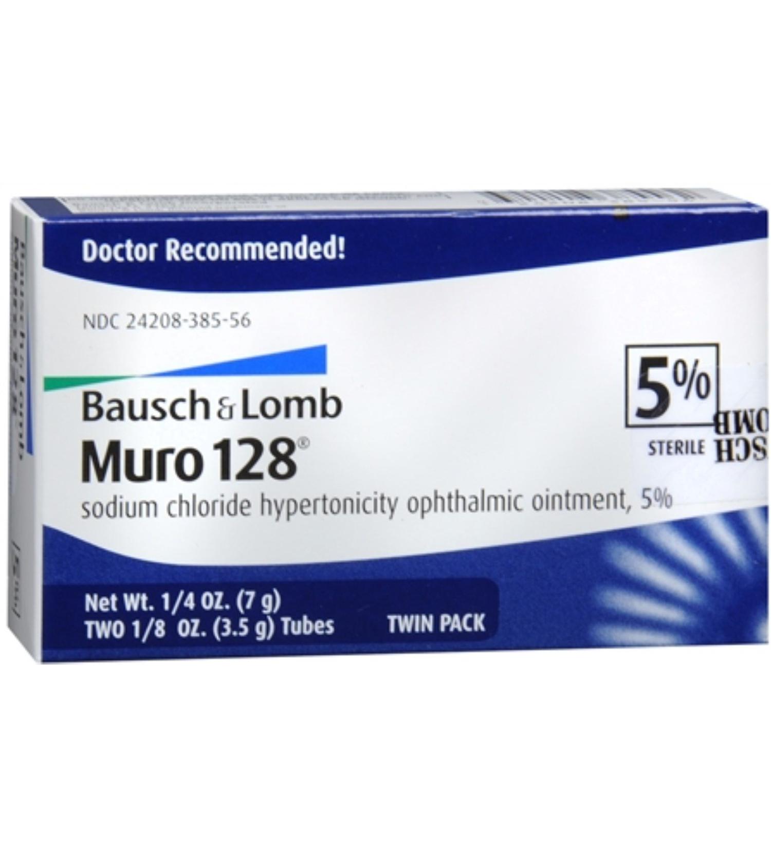 Bausch & Lomb Muro 128 Ointment 5% 2-Pack 7 g (Pack of 2)
