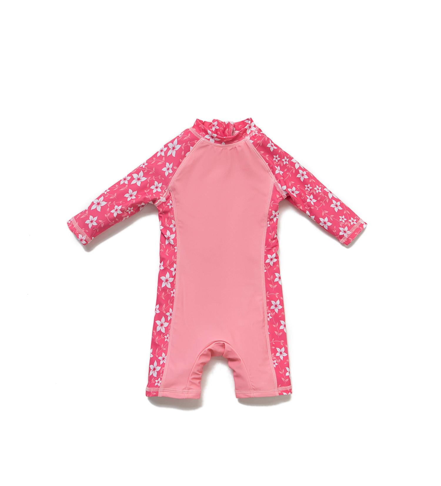 Bonverano Baby Girls UPF 50+ UV Protection Sunsuit with Sun Cap - Pink Flowers 18-24Months - Buy Online on GoSupps.com