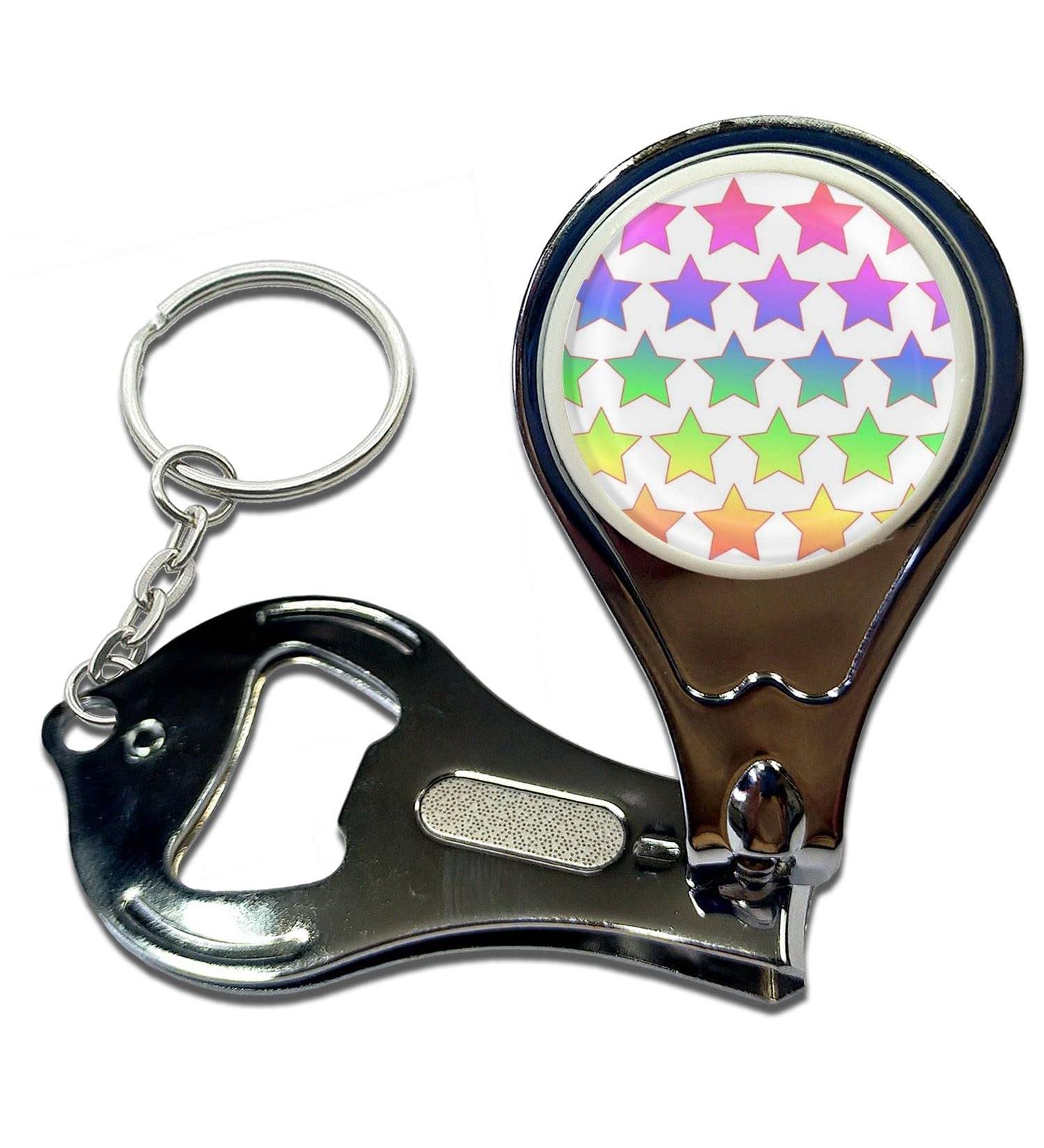 BadgeBeast.co.uk Rainbow Star Pattern - Key Ring Bottle Opener and Nail Clipper - Buy Online on GoSupps.com