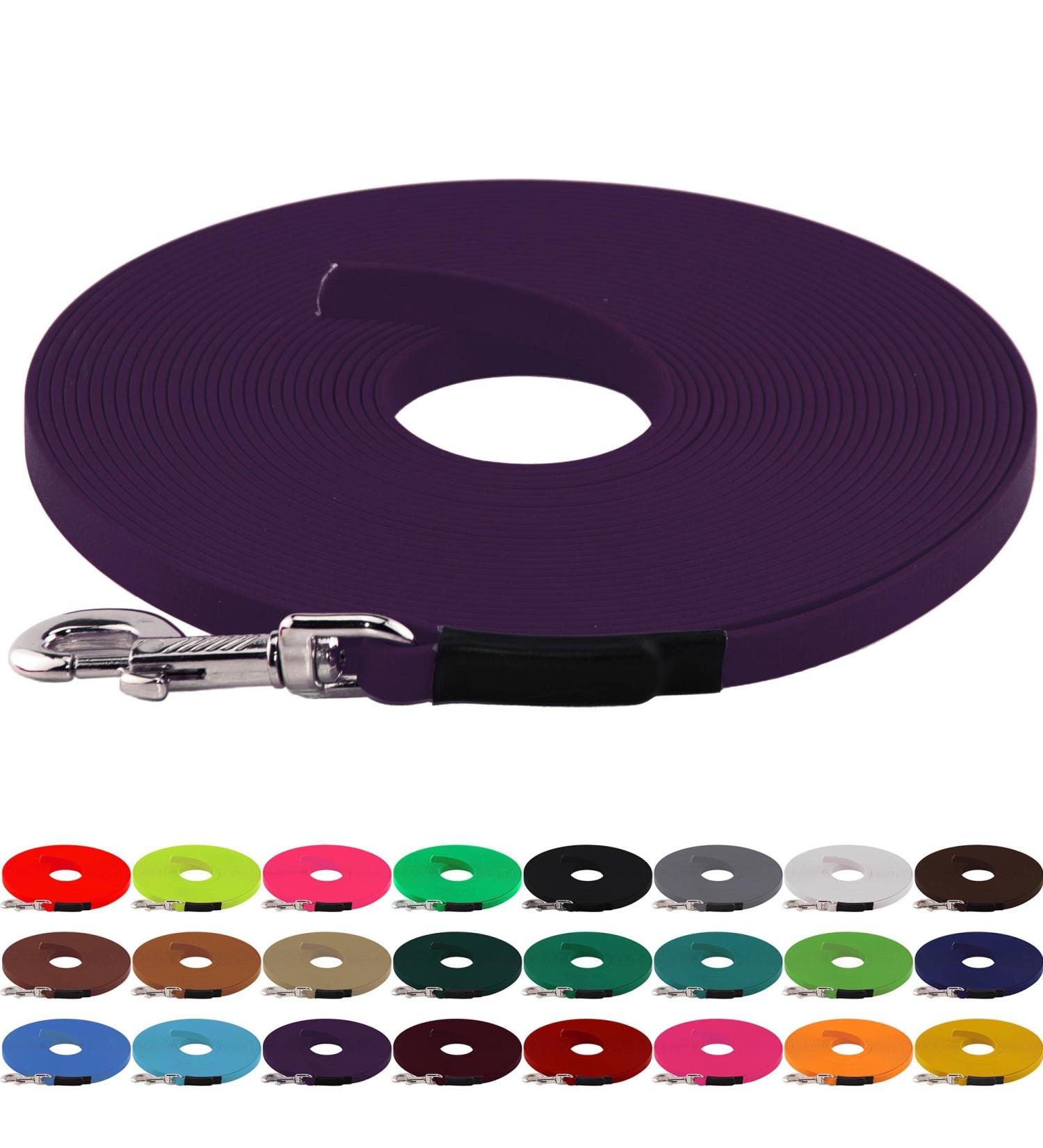 LENNIE BioThane Tracking Leash - 1m 13mm - Durable Purple/Violet for Dogs 15-25kg - International Shipping Available - Buy Online on GoSupps.com