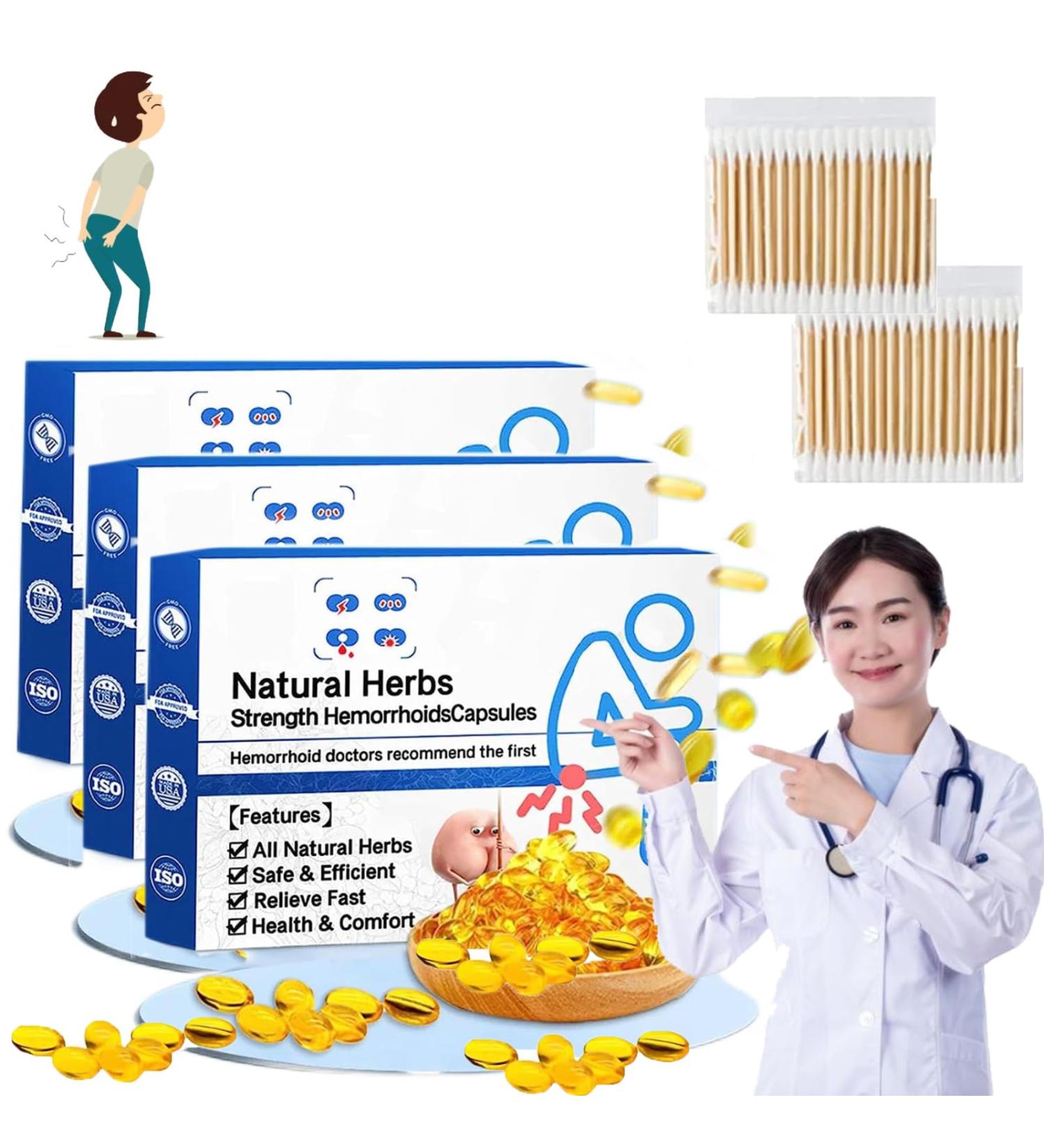 NNGXFC Heca Natural Herbal Hemorrhoid Relief Capsules - 3 Boxes - Buy Online on GoSupps.com