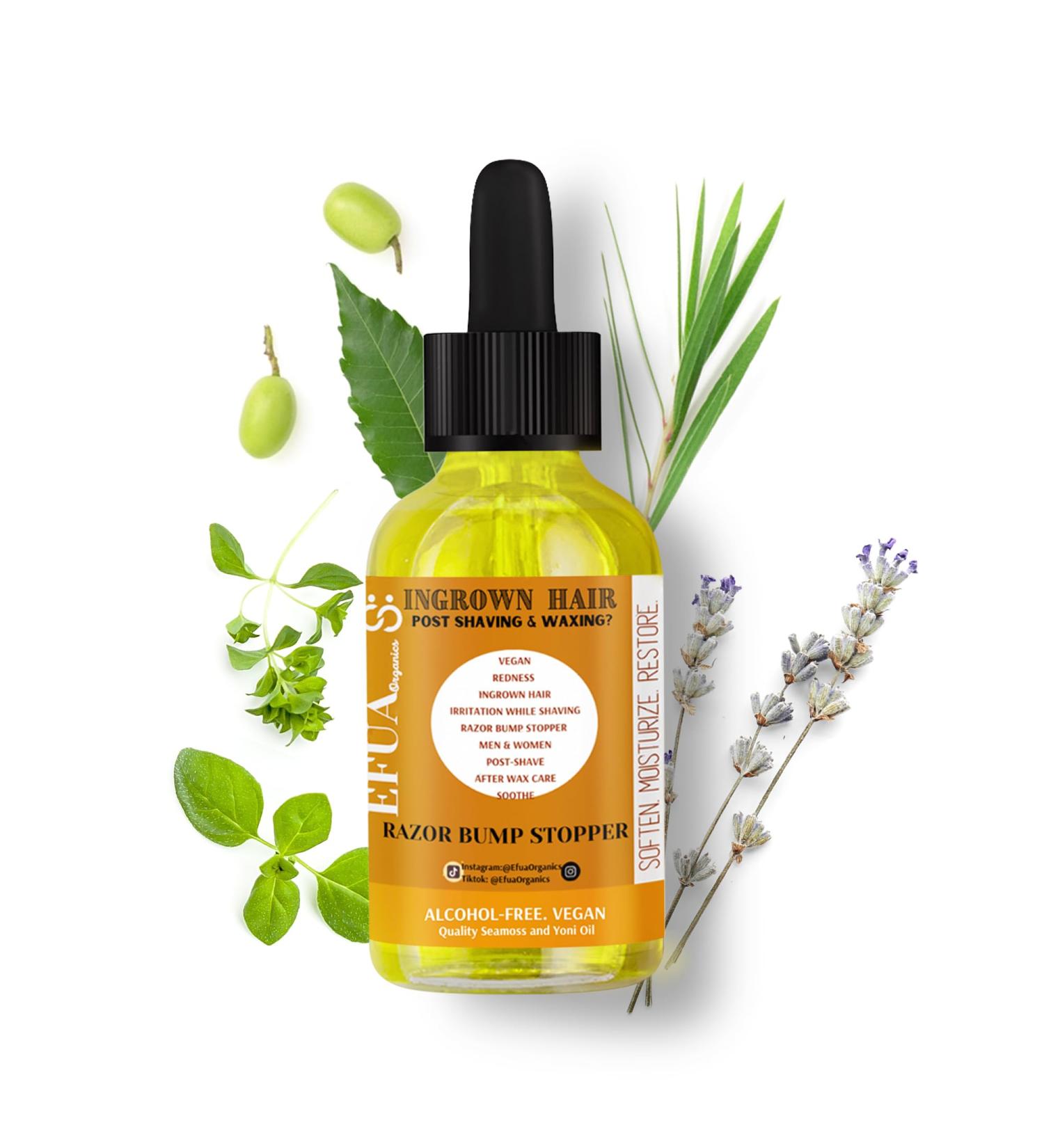 Efua Oil Ingrown Hair Removal and Razor Bump Stopper Oil for Shaving and Waxing Natural Neem Oil for Skin w/ Tea Tree Oil Removes Razor Bumps Redness and Razor Burn 0.5 oz - Relief from Ingrown 0.5 Fl Oz - Buy Online on GoSupps.com