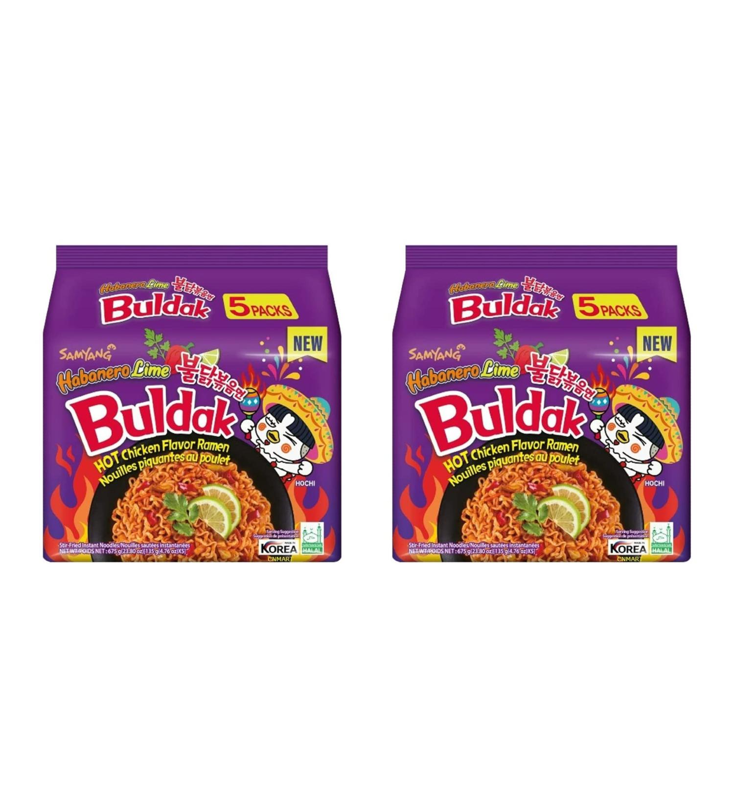Samyang Buldak Hot Chicken Ramen Habanero Lime Flavour 675g Halal (Pack of 10) by CNMART - Buy Online on GoSupps.com