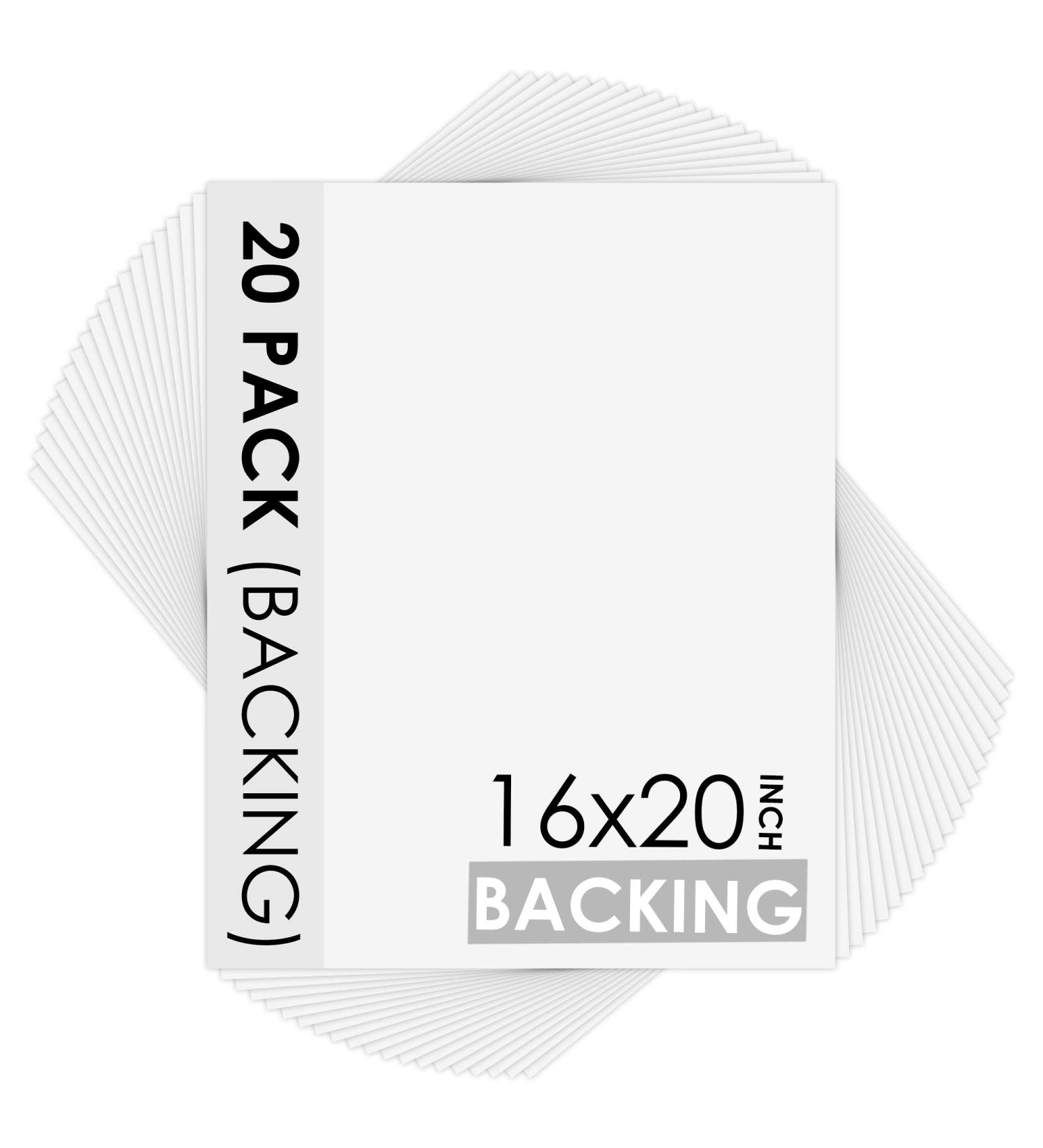 Mat Board Center 16x20 Backing Board - 20 Pack Full Sheet for Art Prints - White Backing - Buy Online on GoSupps.com