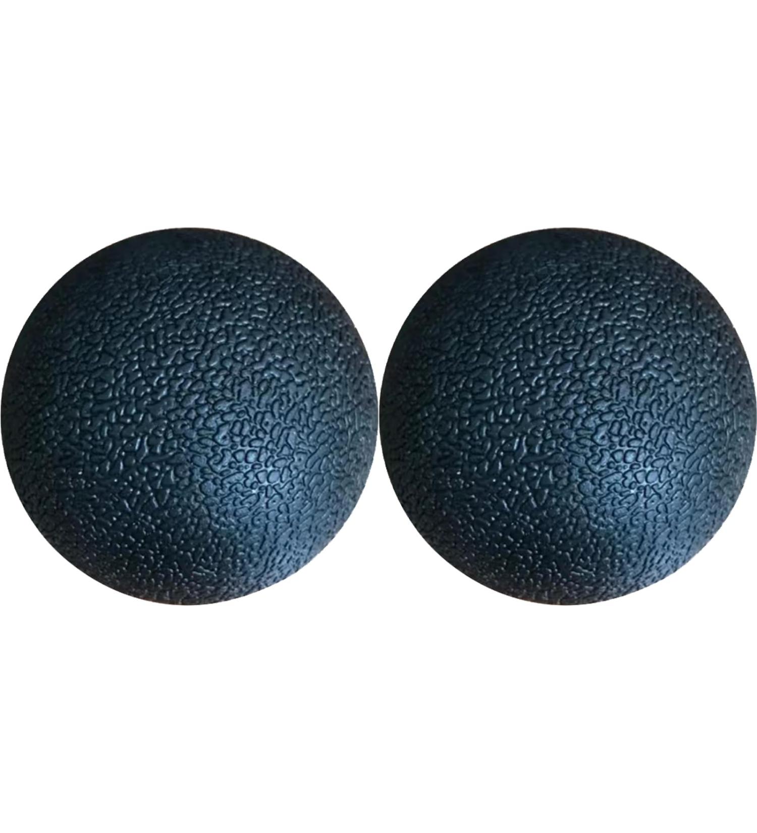 2-Pack Black Massage Balls - 6cm Fascia & Lacrosse Balls for Self-Massage Trigger Point Therapy for Back Legs Feet & Hands | International Shipping - Buy Online on GoSupps.com
