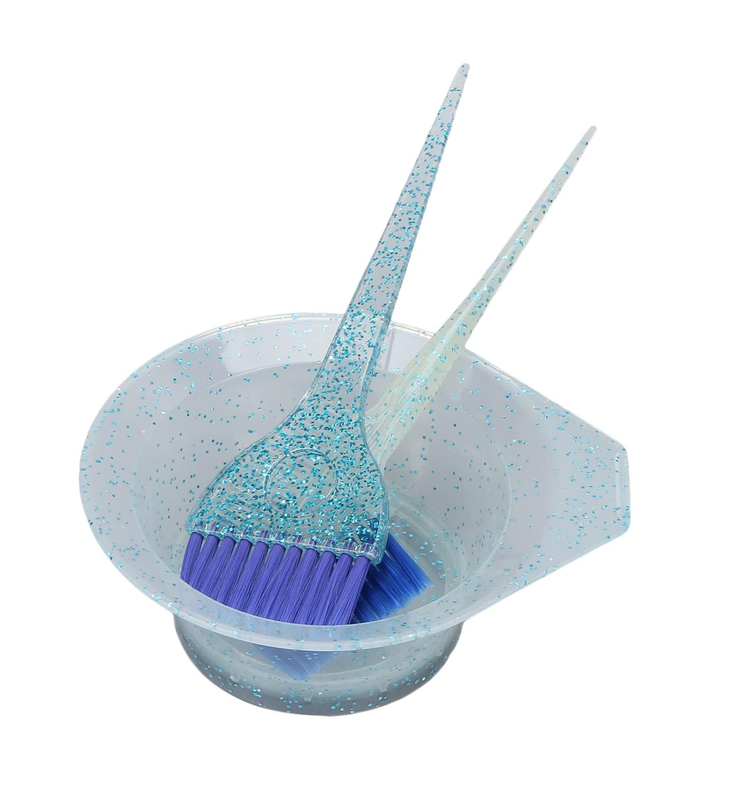 3-Piece Hair Dye Brush & Bowl Set - Professional Tinting Comb Tools for Home Salon (Blue) | Best Hair Coloring Supplies - Buy Online on GoSupps.com