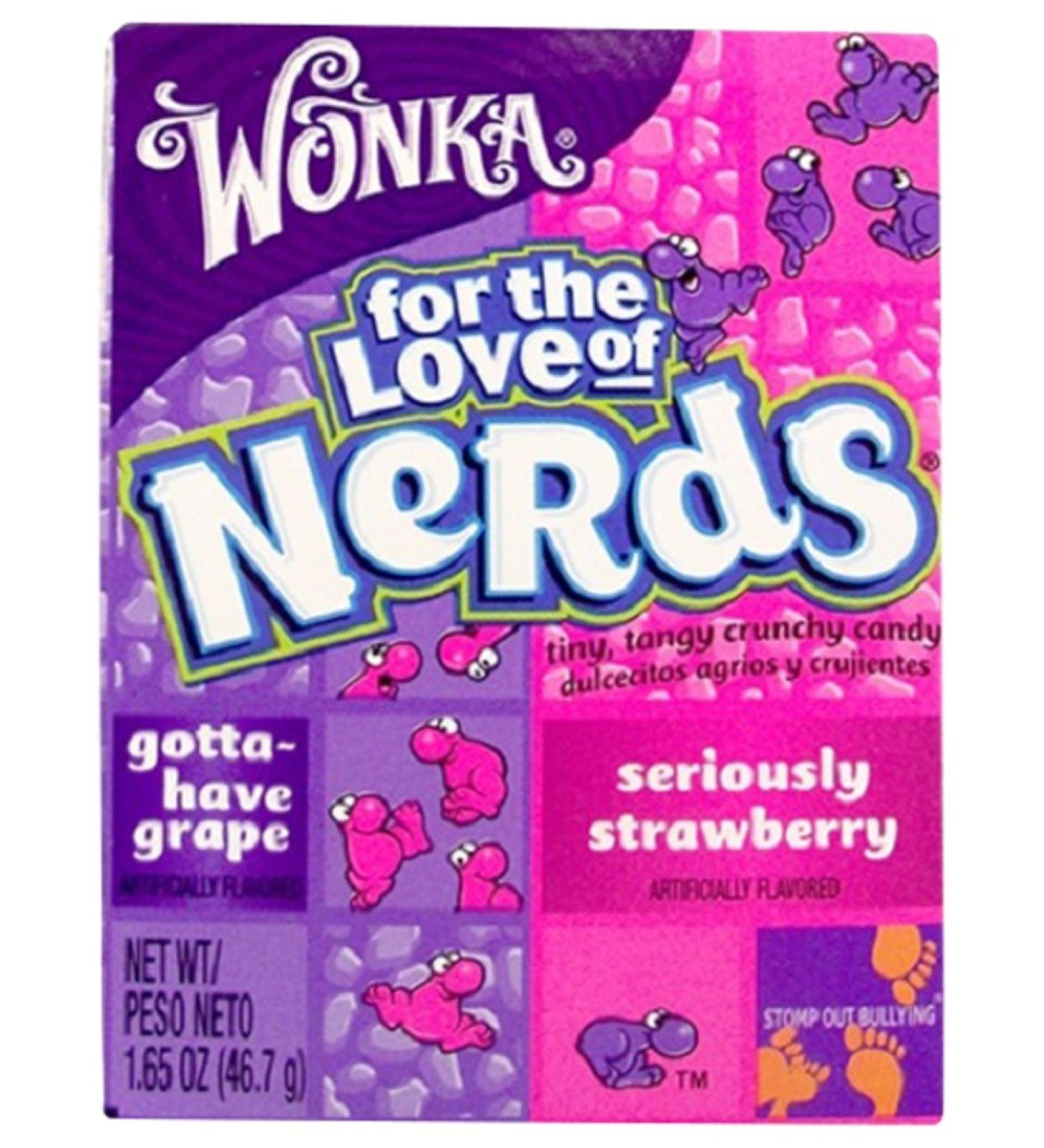 Wonka Wonka Strawberry and Grape Nerds - 46.7g - Pack of 36