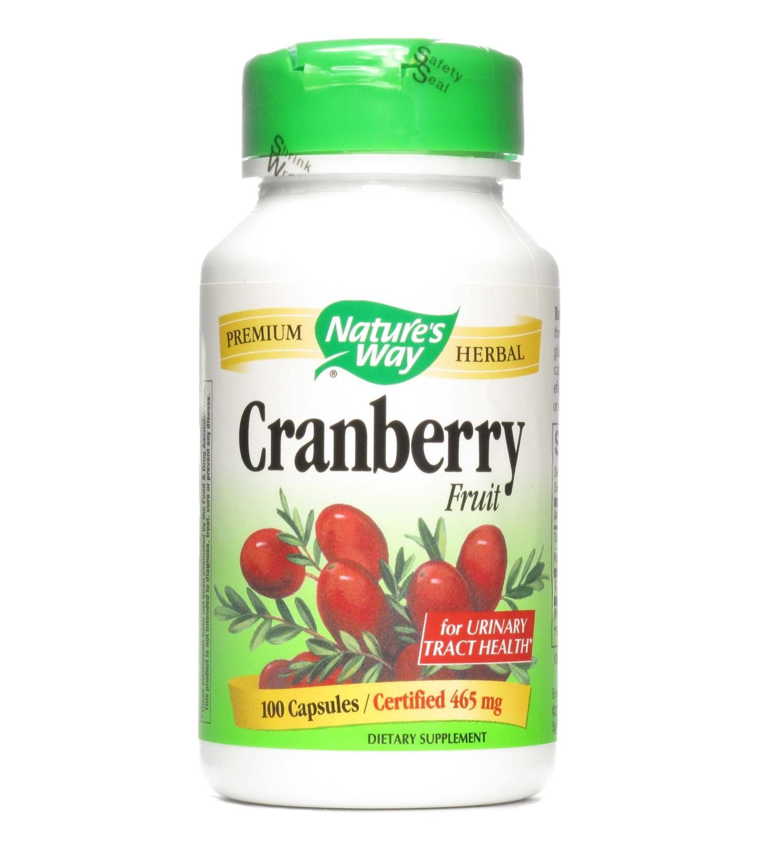 Nature's Way Cranberry Fruit Capsules 465 mg 100 ea ( Pack of 4)