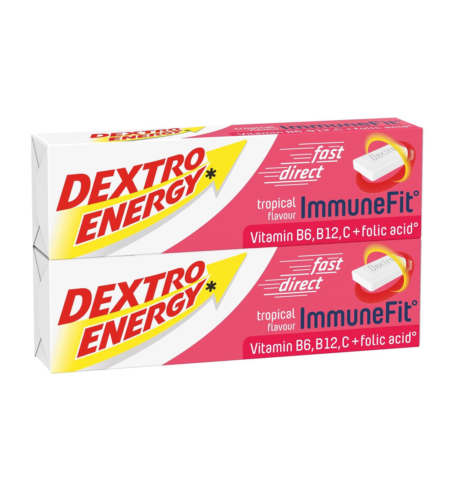 Dextro Energy Bar Tropical Dextro with Quick Grape Sugar and 10 Vitamins 2 x 47 g - Buy Online on GoSupps.com