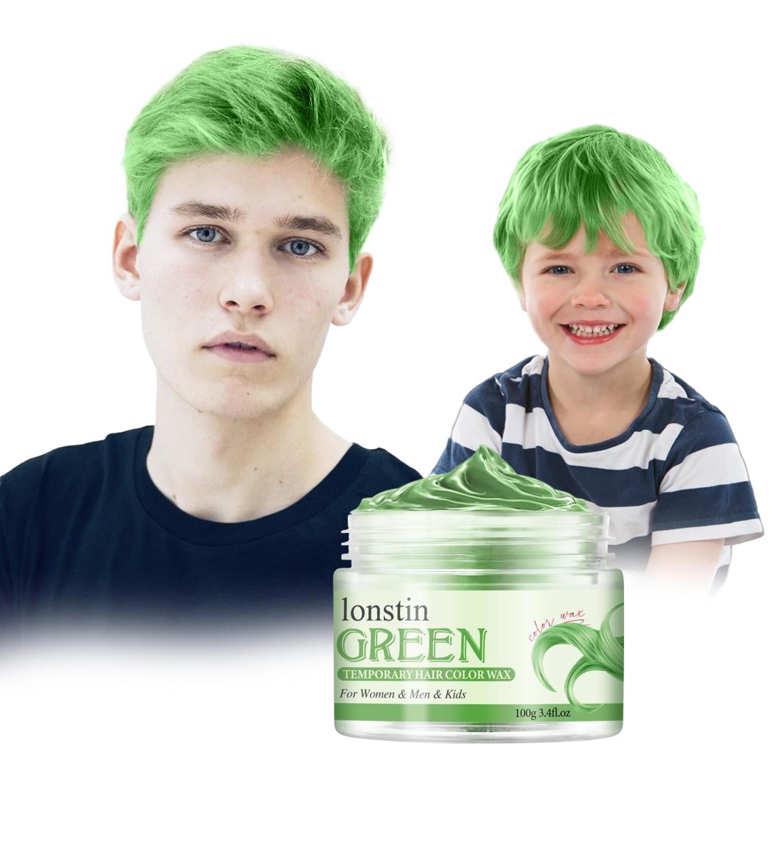 Temporary Green Hair Color Wax - Washable Instant Hair Dye for Men & Women | Perfect for Halloween & Parties - Buy Online on GoSupps.com