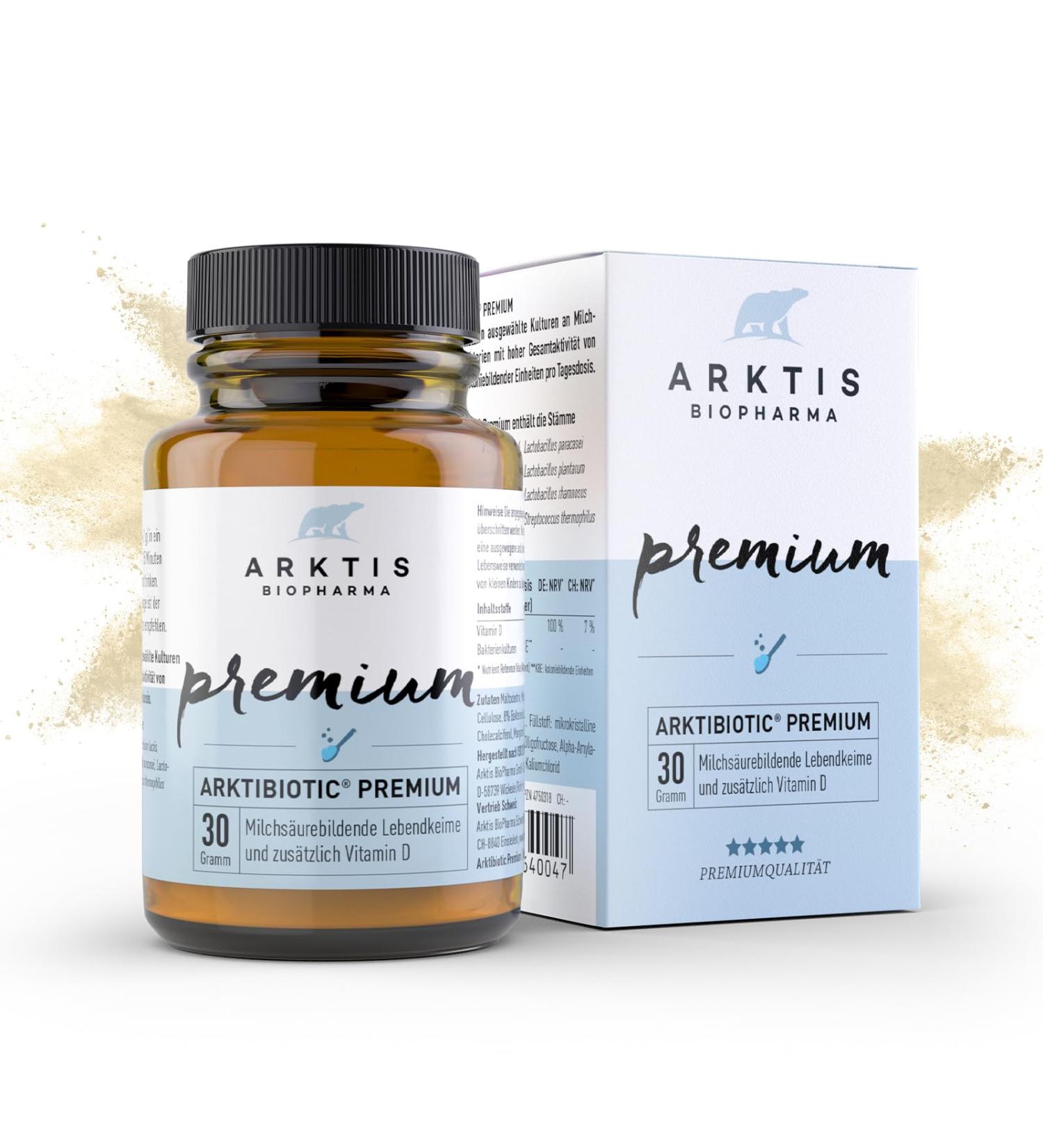 Buy Arctic Biopharma Arctibiotic Premium Powder 30g - Pharmacy Quality Probiotics with 6 Lactic Acid Bacteria & Vitamin D for Intestinal Health - Buy Online on GoSupps.com