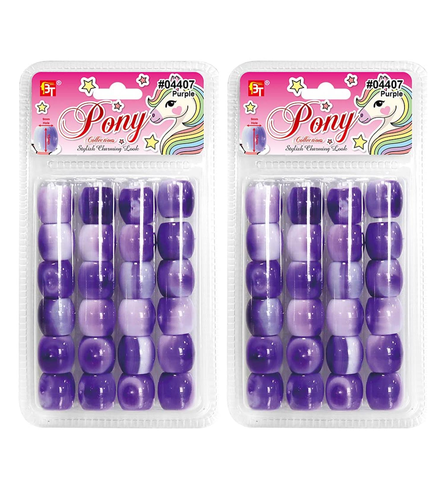 48 Pcs Swirl White Tone Jumbo Round Pony Beads Jewelry Making Kit - Purple Bracelet Ornaments DIY Hair Braiding Crafts - Buy Online on GoSupps.com