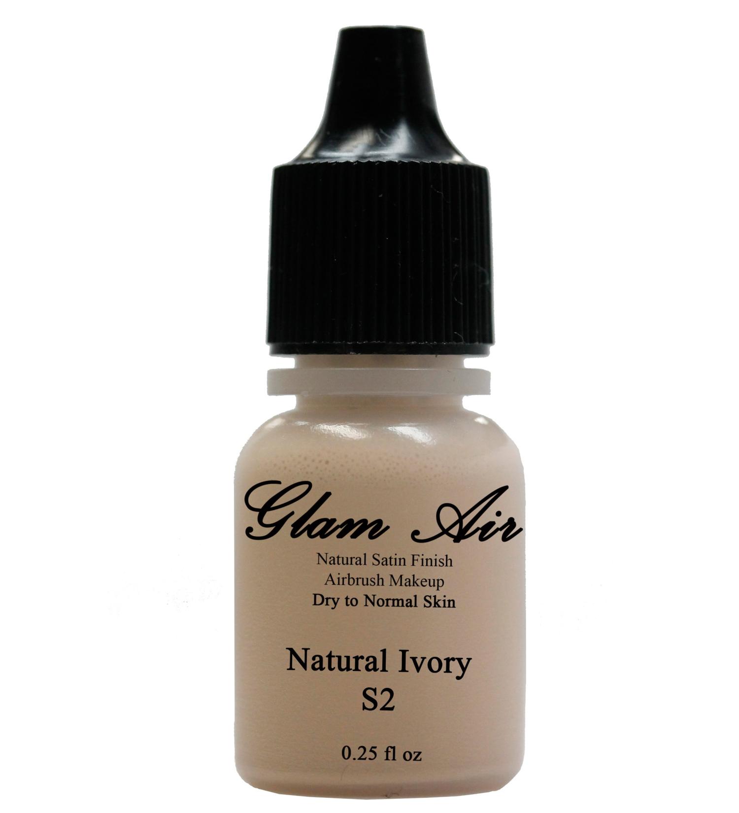 Glam Air Air Brush Makeup Foundation in Satin Finish Great for Dry Skin in 0.25 Fl Oz Bottle (S2 NATURAL IVORY)