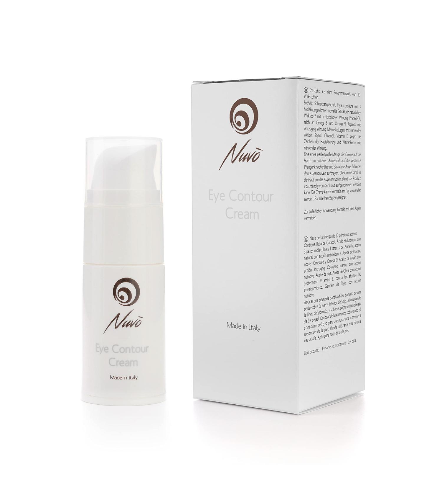 Nuvo Eye Cream with Snail Slime & Hyaluronic Acid - Organic 15ml | Revitalize & Hydrate - Buy Online on GoSupps.com