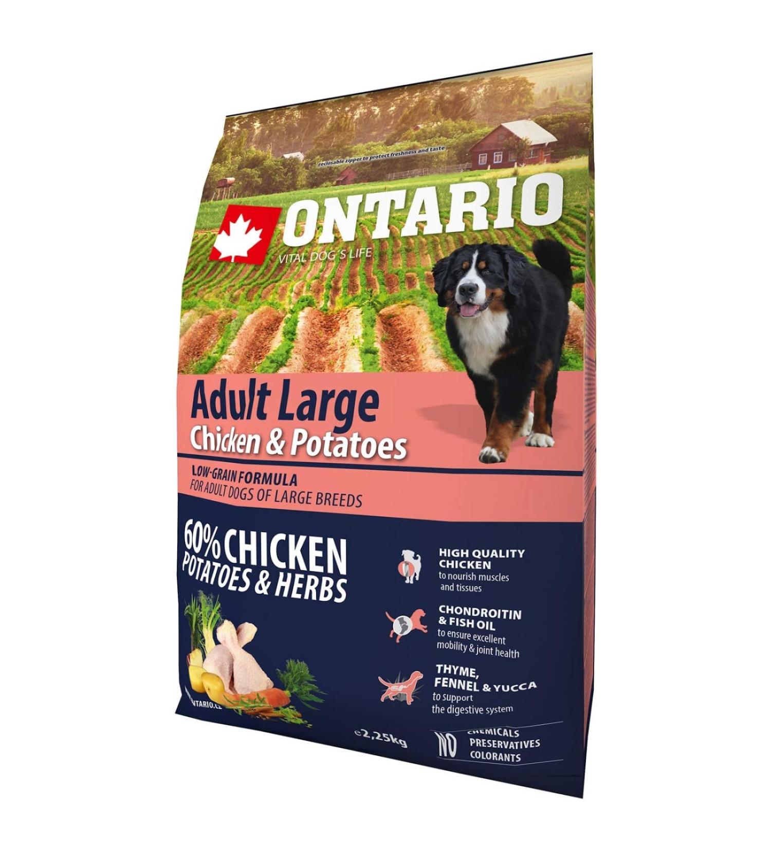 Ontario Adult Dog Food Large Breed Large Chicken & Potatoes - 12kg
