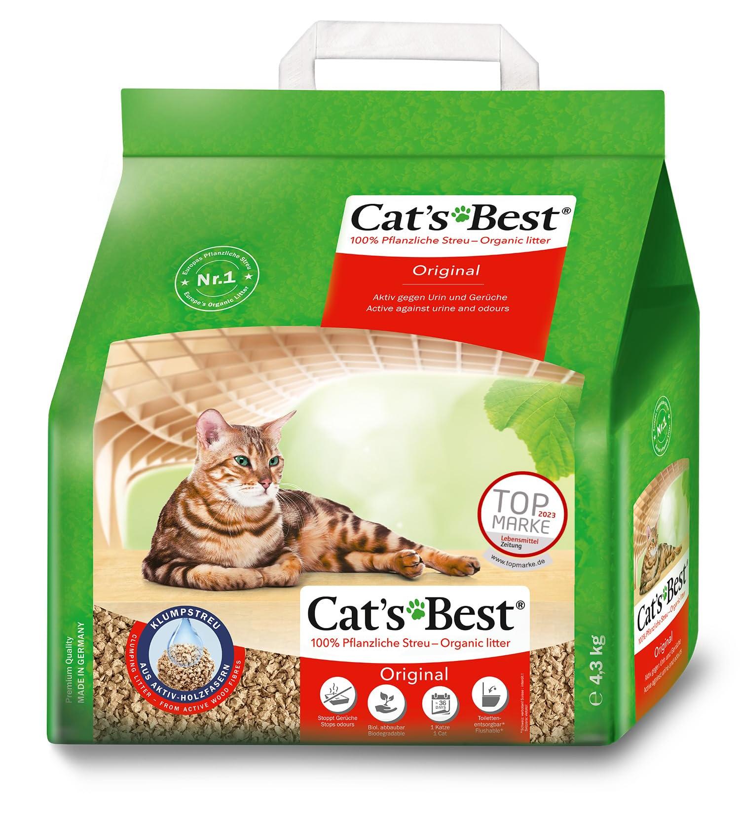 Buy Cats Best Original Cat Litter - 100% Vegetable Clumping Maximum Absorption - 4.3 kg / 10 L - Ships Internationally - Buy Online on GoSupps.com