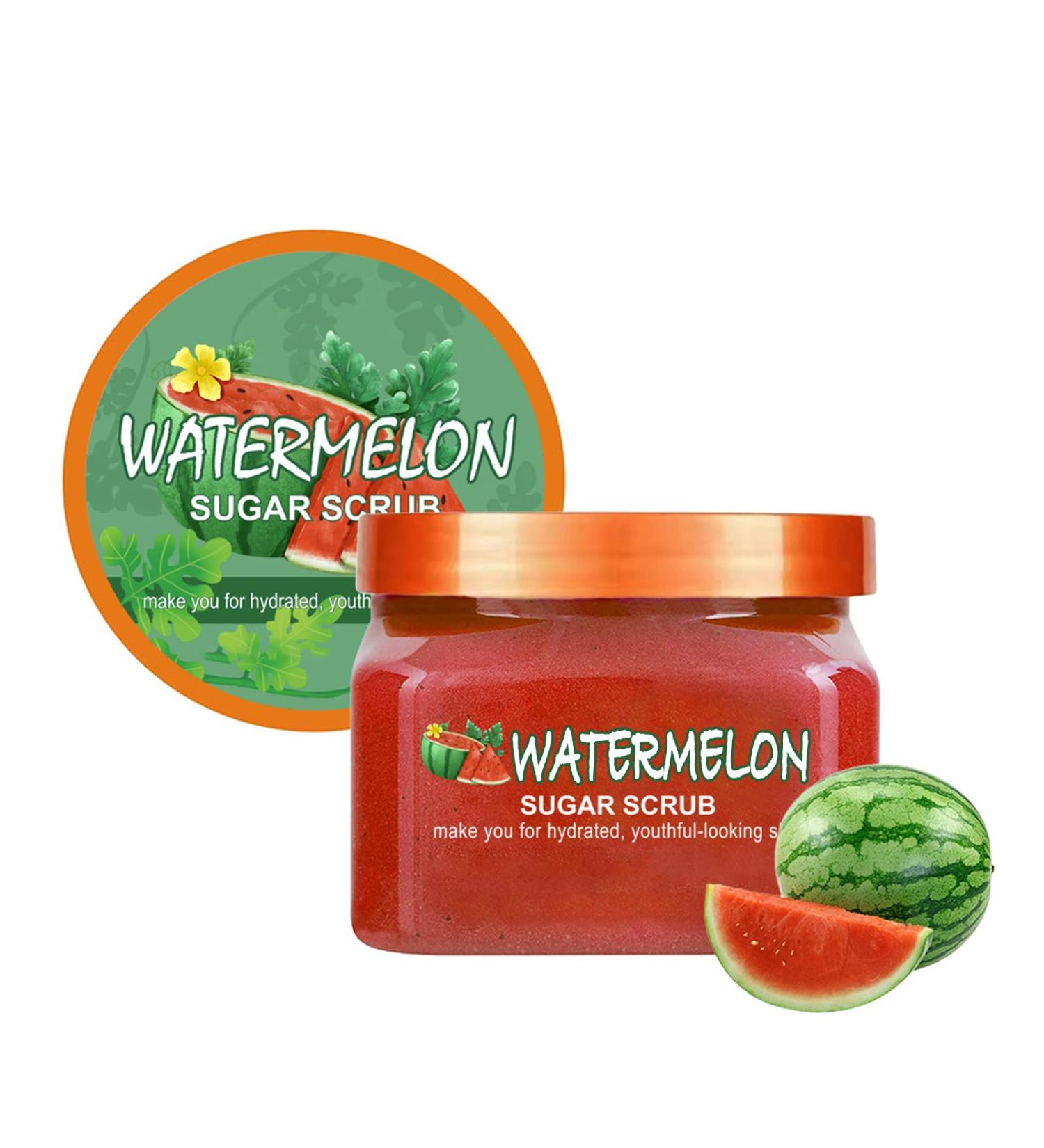 Facial Scrub Watermelon Shea Sugar Scrub Ultra Hydrating and Exfoliating for Nourishing Essential Body Care Improves Acne Scars Blackheads Pore Size and Skin Texture