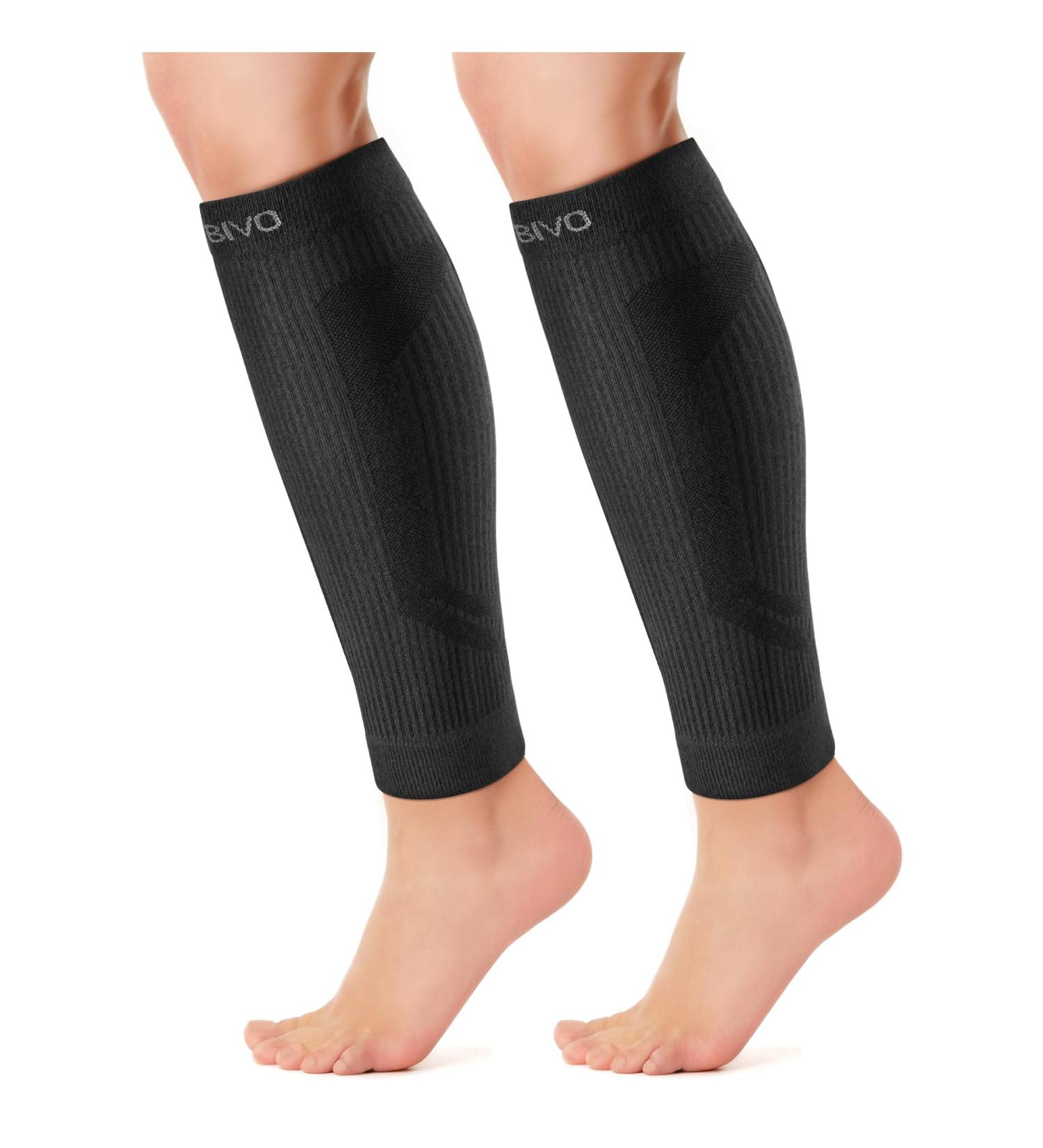Buy Cambivo Waden Compression Stockings for Men & Women - 2 Pairs Elastic Calf Support for Running & Sports - Comfortable Footless Socks in L-XL Black - Buy Online on GoSupps.com