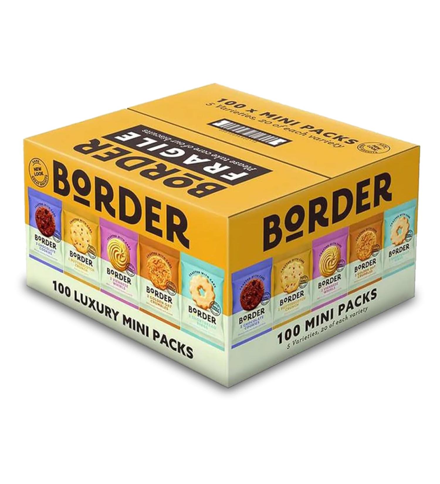 Border Biscuits Luxury Biscuit Selection 100 Mini Packs with 5 Varieties (1 Box (100 Per Box)) - Buy Online on GoSupps.com
