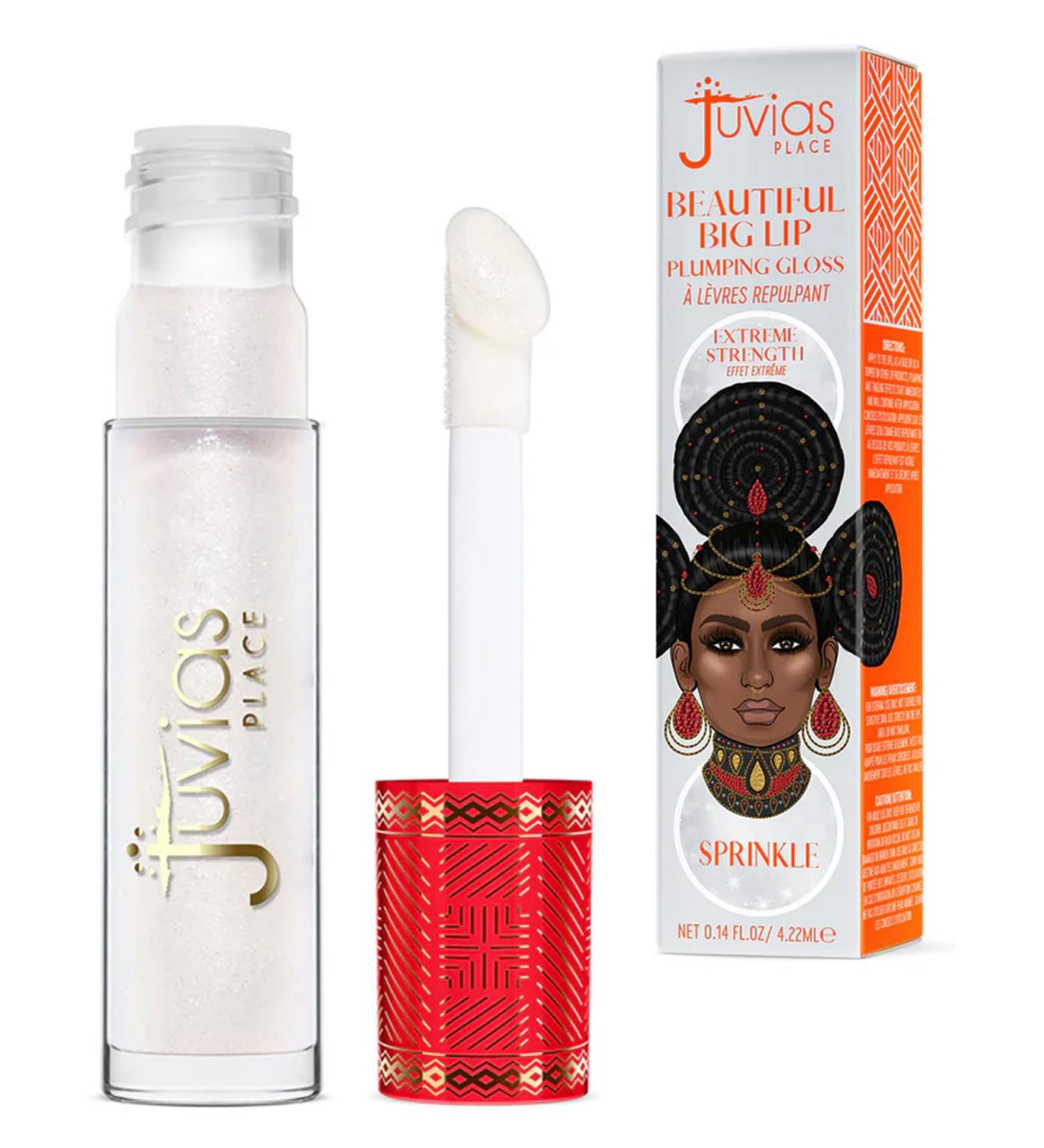 Juvia's Place Beautiful Big Lip Plumper - Sprinkle | Clear Shimmer Gloss for a Fun Glistening Look & Defined Lips | Plumping Hydrating & High-Shine Formula | Long-Lasting Non-Sticky Lip Gloss - Buy Online on GoSupps.com