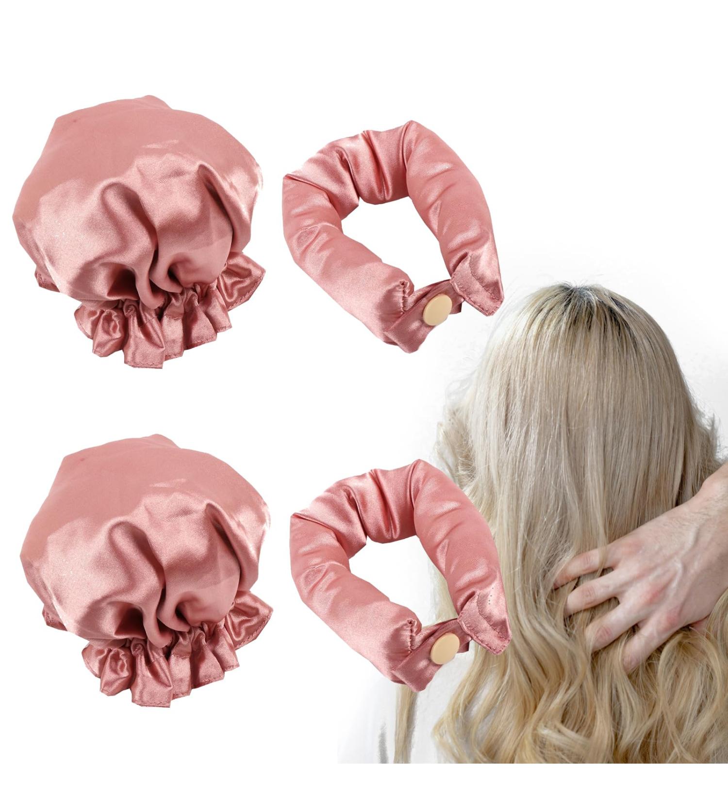 2 Pairs Heatless Hair Curlers - Overnight Lazy Curlers Set with Headband and Hairnet for DIY Styling - Buy Online on GoSupps.com