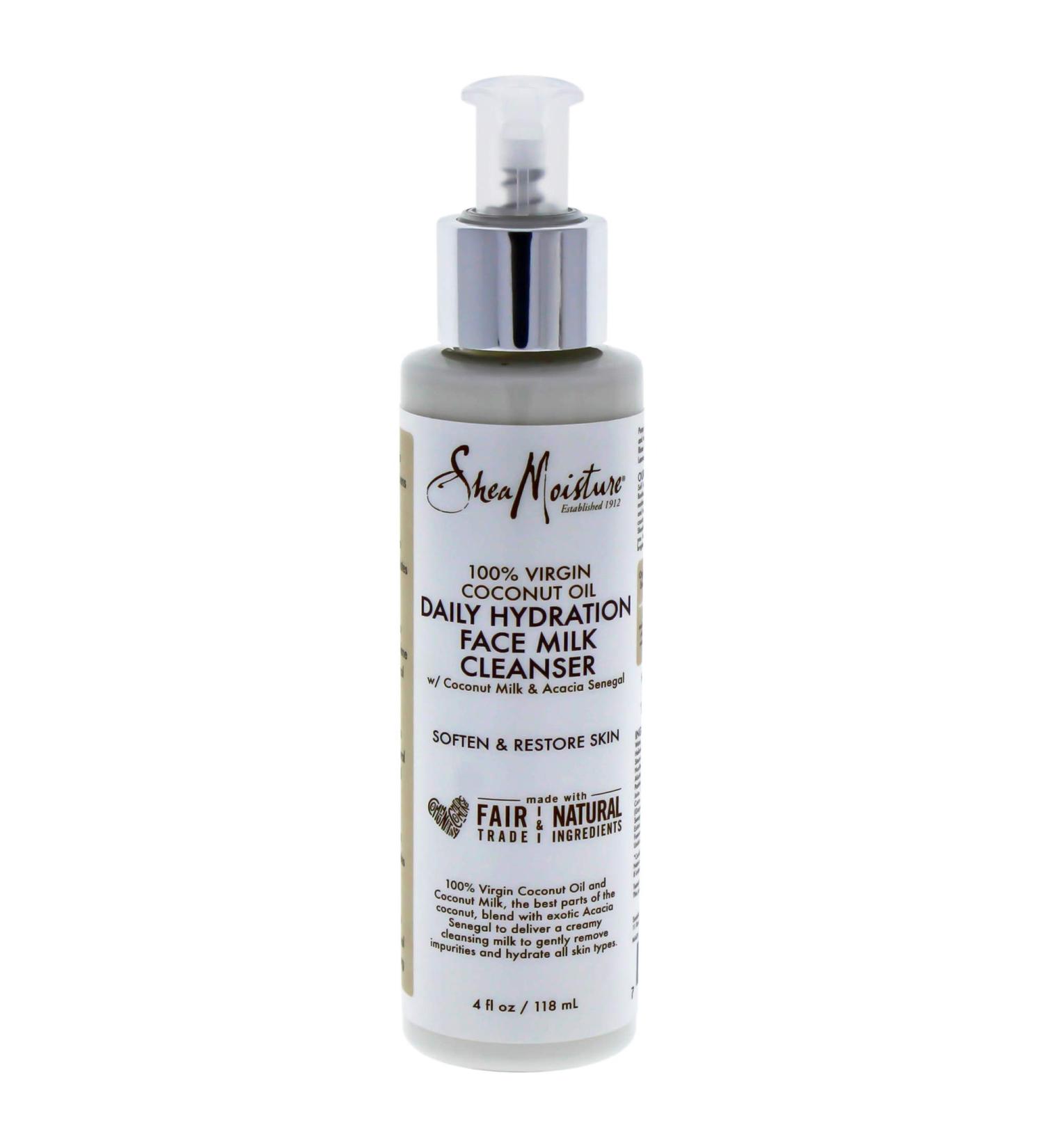SheaMoisture 100% Virgin Coconut Oil Daily Hydration Face Milk Cleanser | 4 fl.oz.