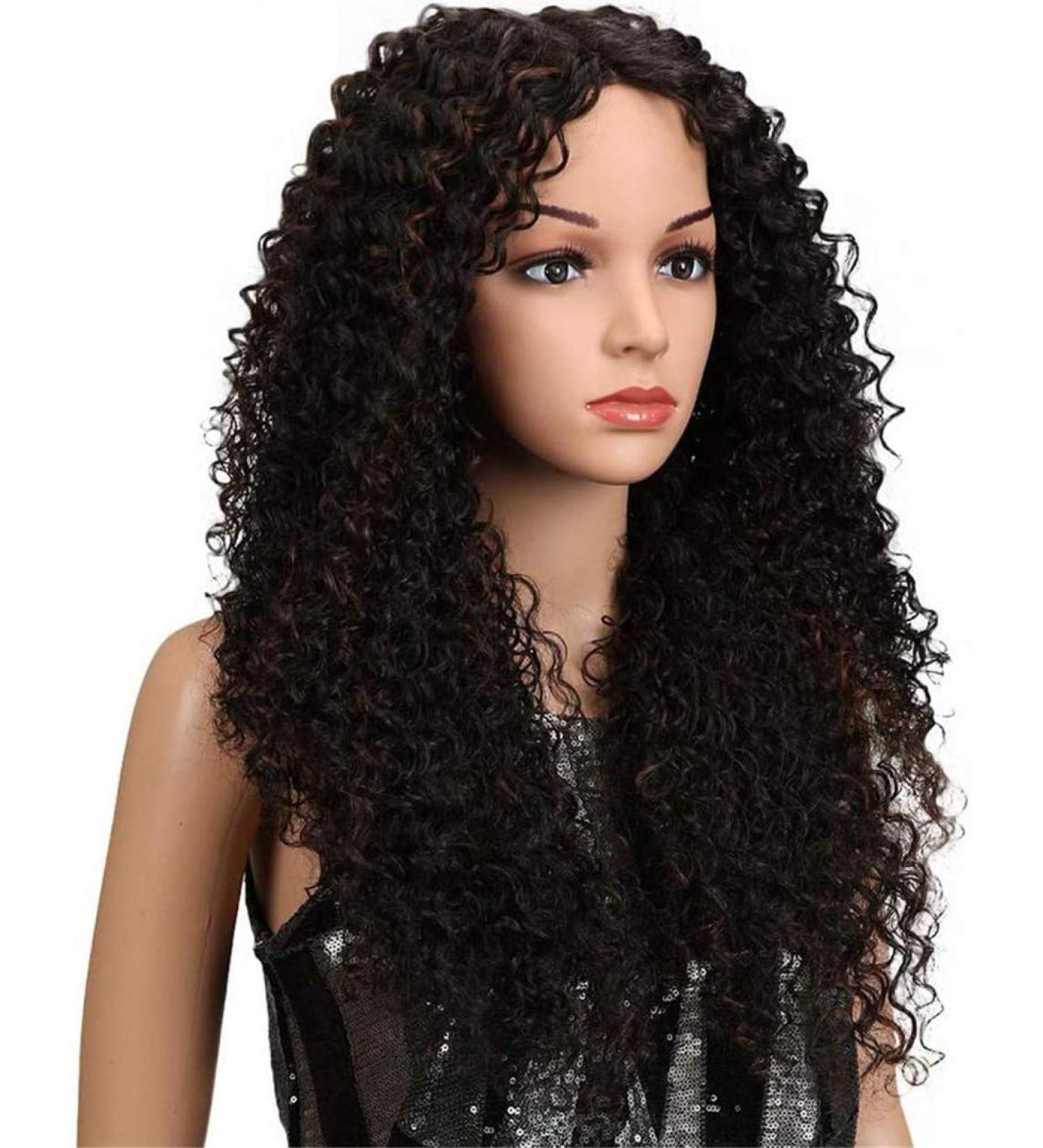 Lace Front Synthetic Wig for Black Women - 26 Long Wavy & Curly Heat-Resistant - 150% Density Vacation Hair - Buy Online on GoSupps.com