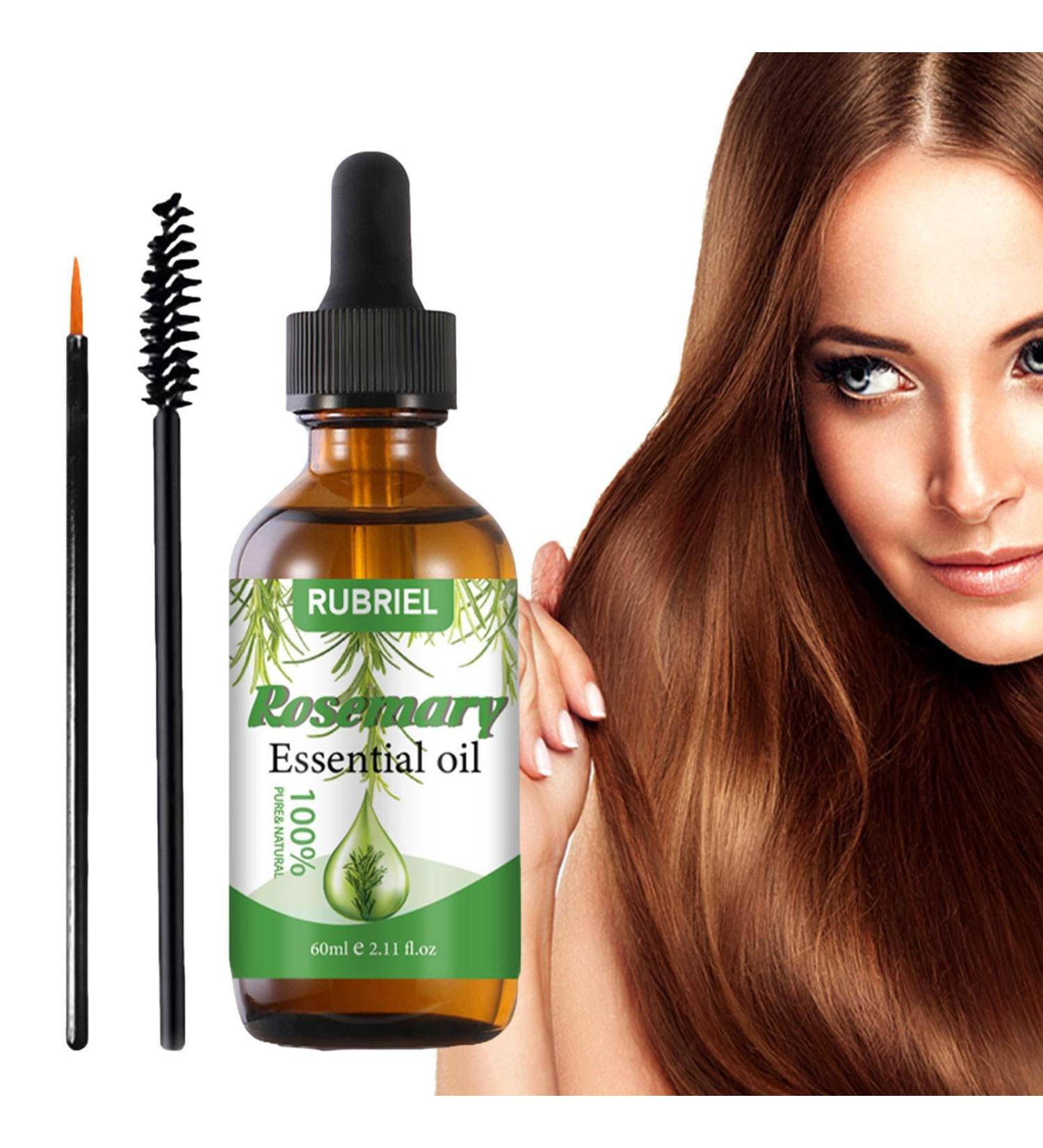 2stk Rosemary Oil for Hair Growth - Natural Hair Growth Oil for Men & Women Nourishes Scalp & Reduces Hair Loss - 60ml - Buy Online on GoSupps.com