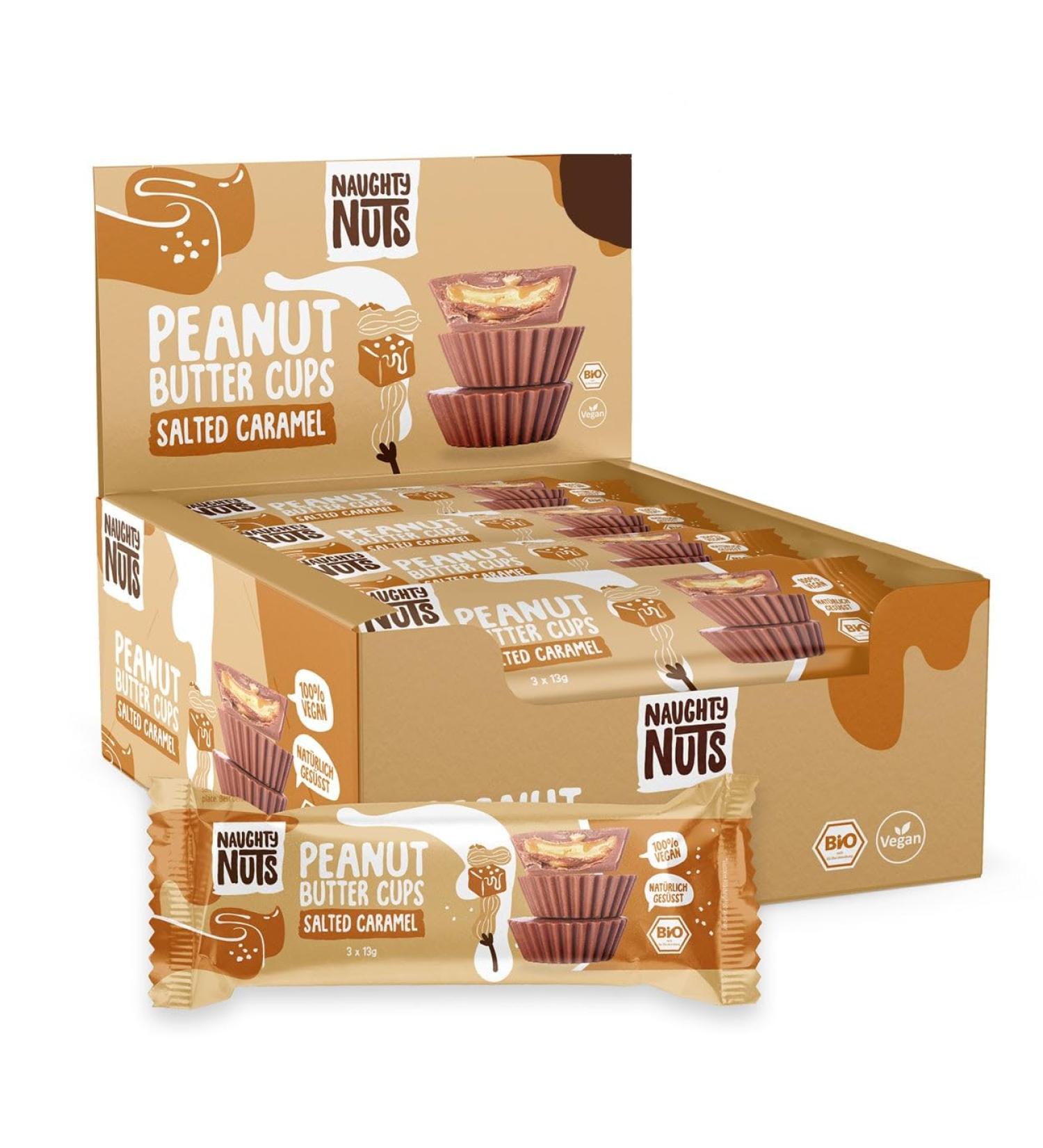 Naughty Nuts Bio Beurre de Cacahu te et Caramel Sal - Vegan sans Huile de Palme et 44% de Sucre Raffin en Moins - 12 x 39 - Buy Online on GoSupps.com