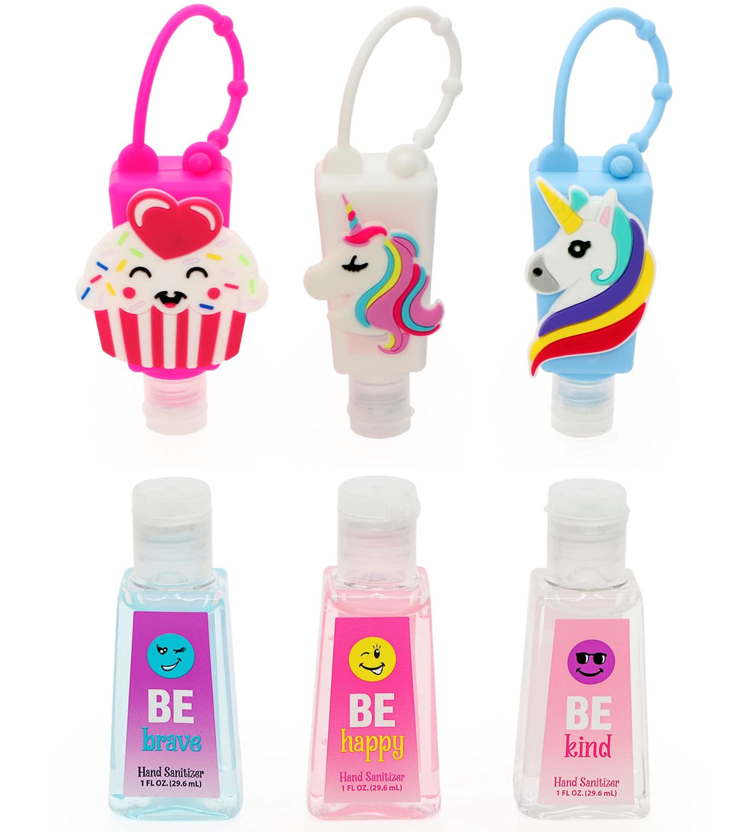 RALME Kids Hand Sanitizer Pack of 3 for Girls with Cupcake & Unicorn Holders - Includes Bottles | Fun and Convenient Hygiene Solution - Buy Online on GoSupps.com