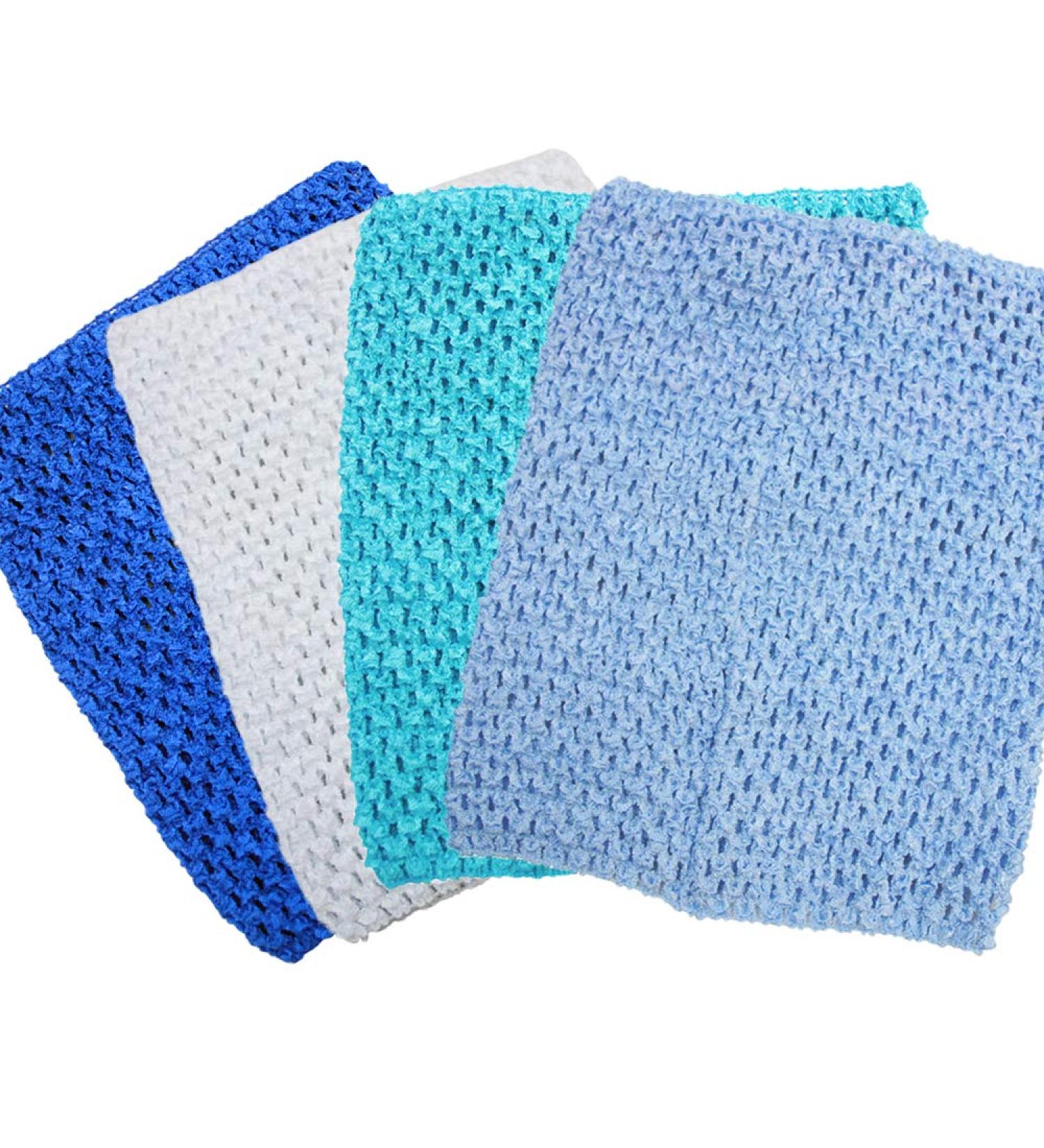 4pcs Crochet Tube Top and Tutu Set for Baby Girls - Mix-Blue Shade - 15x15cm - Buy Online on GoSupps.com