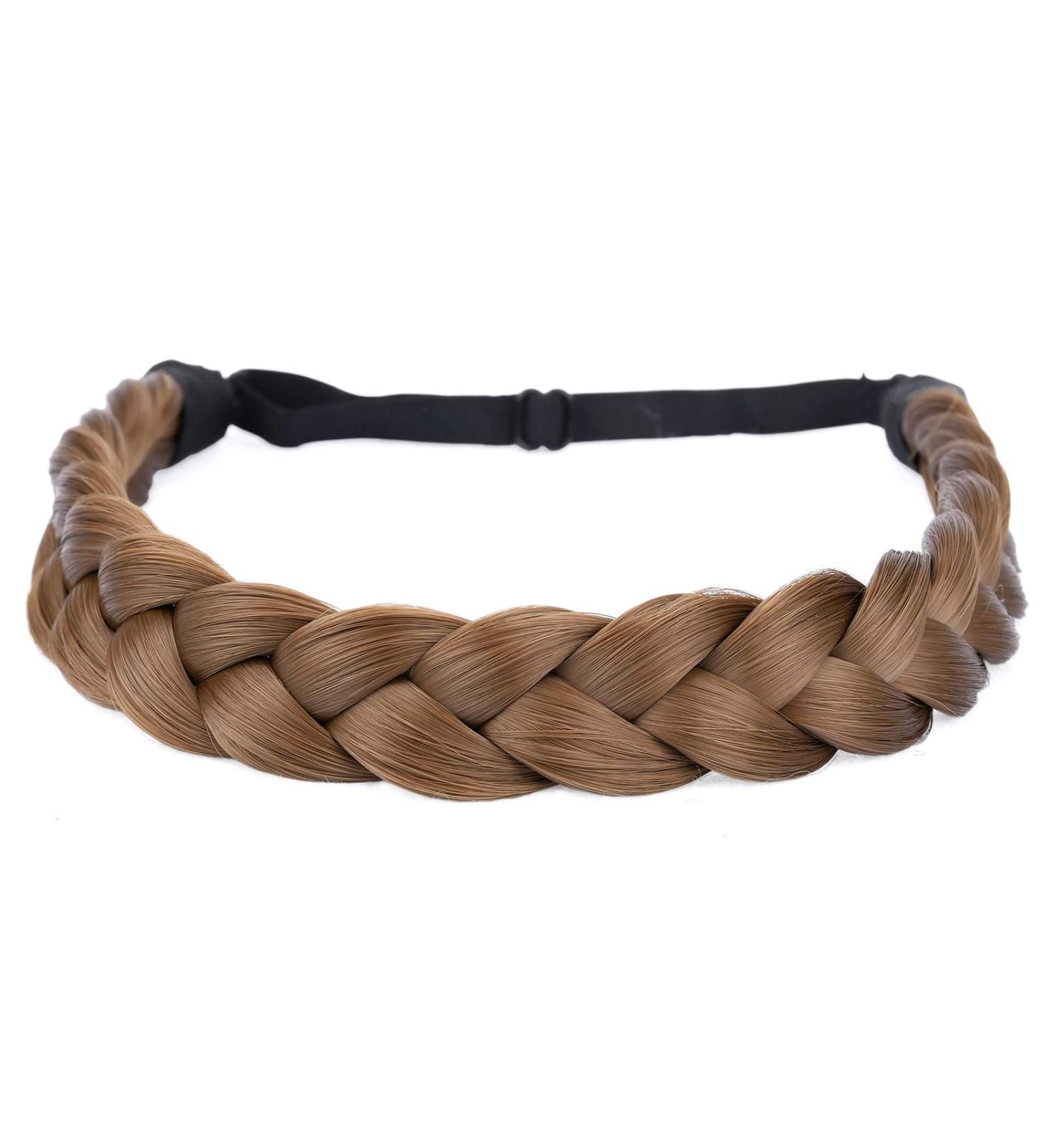 Bobiya Medium Brown 2-Strand Synthetic Hair Headband - Classic Chunky Braided Braids for Women & Girls - Buy Online on GoSupps.com