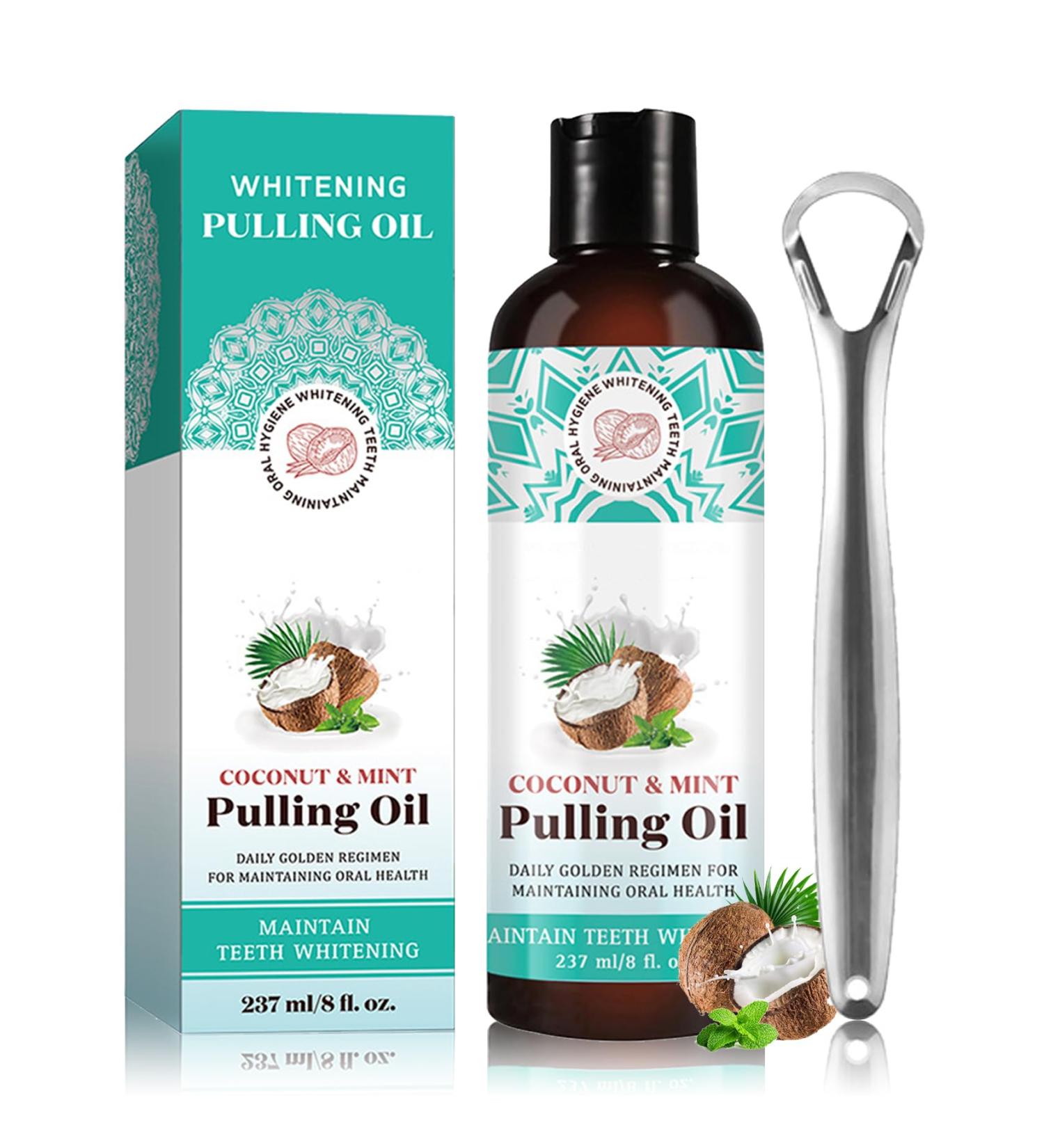 Coconut Oil Pulling Mouthwash with Mint | Natural Teeth Whitening & Gum Health | 8 Fl. Oz - Antigingivitis Oral Care - Buy Online on GoSupps.com