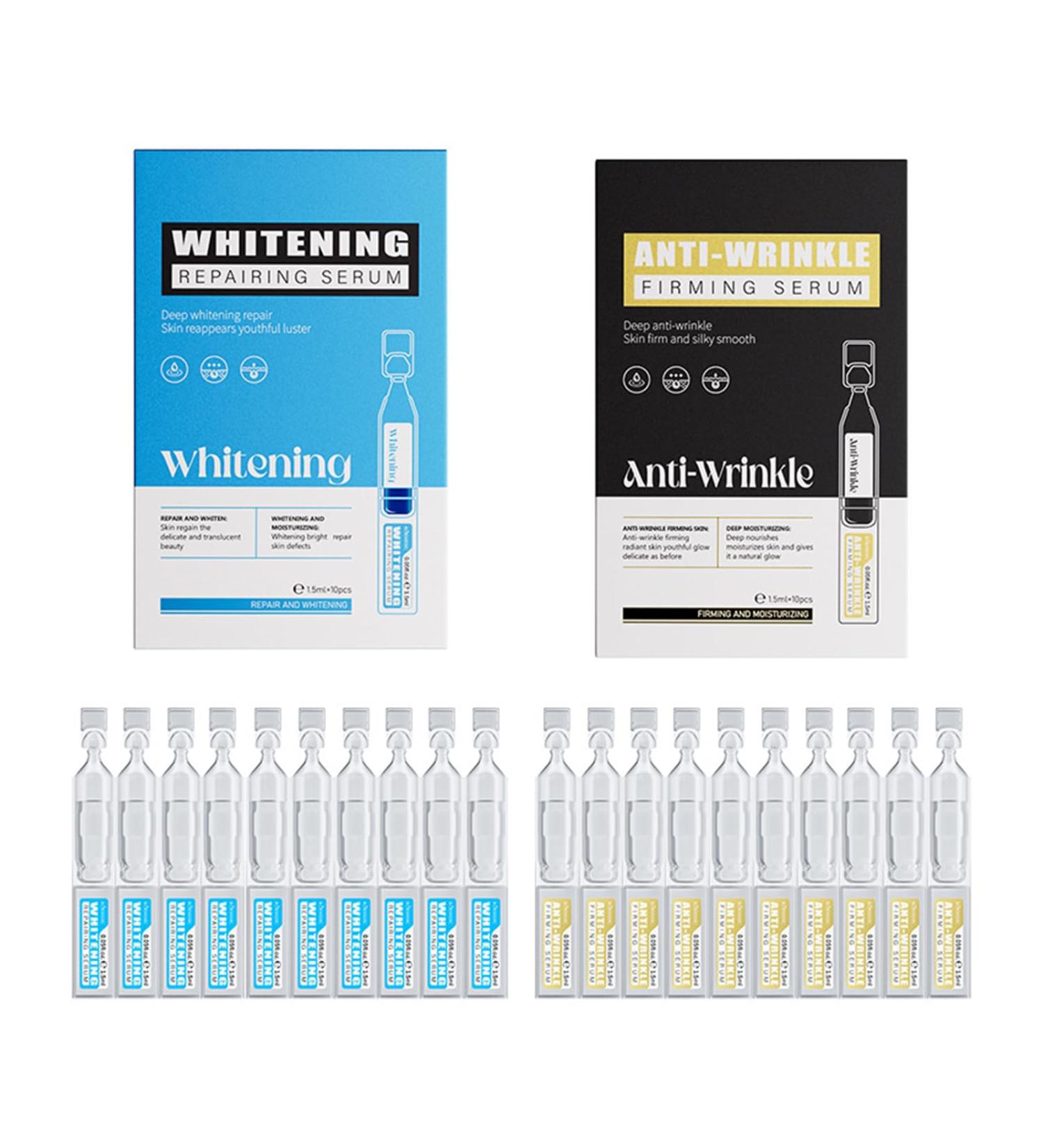 S rum claircissant et Raffermissant Illumine le Teint Anti-Wrinkle Serum Raffermit et Tonifie la Peau Formule Concentr e Absorption Rapide Ampoules Usage Unique 1.5ml * 20 - Buy Online on GoSupps.com