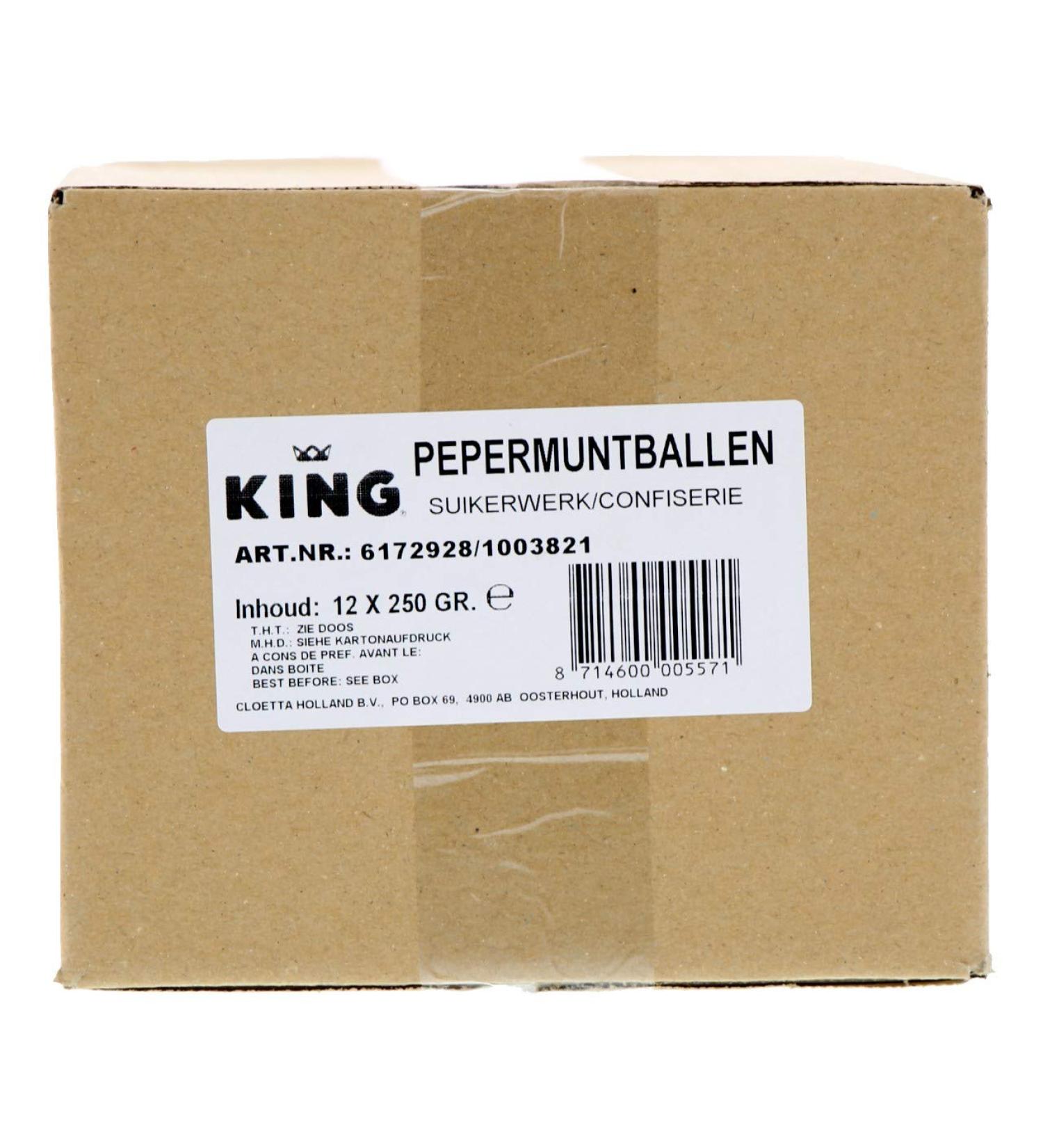 King Peppermint Balls 12 x 250 grams
