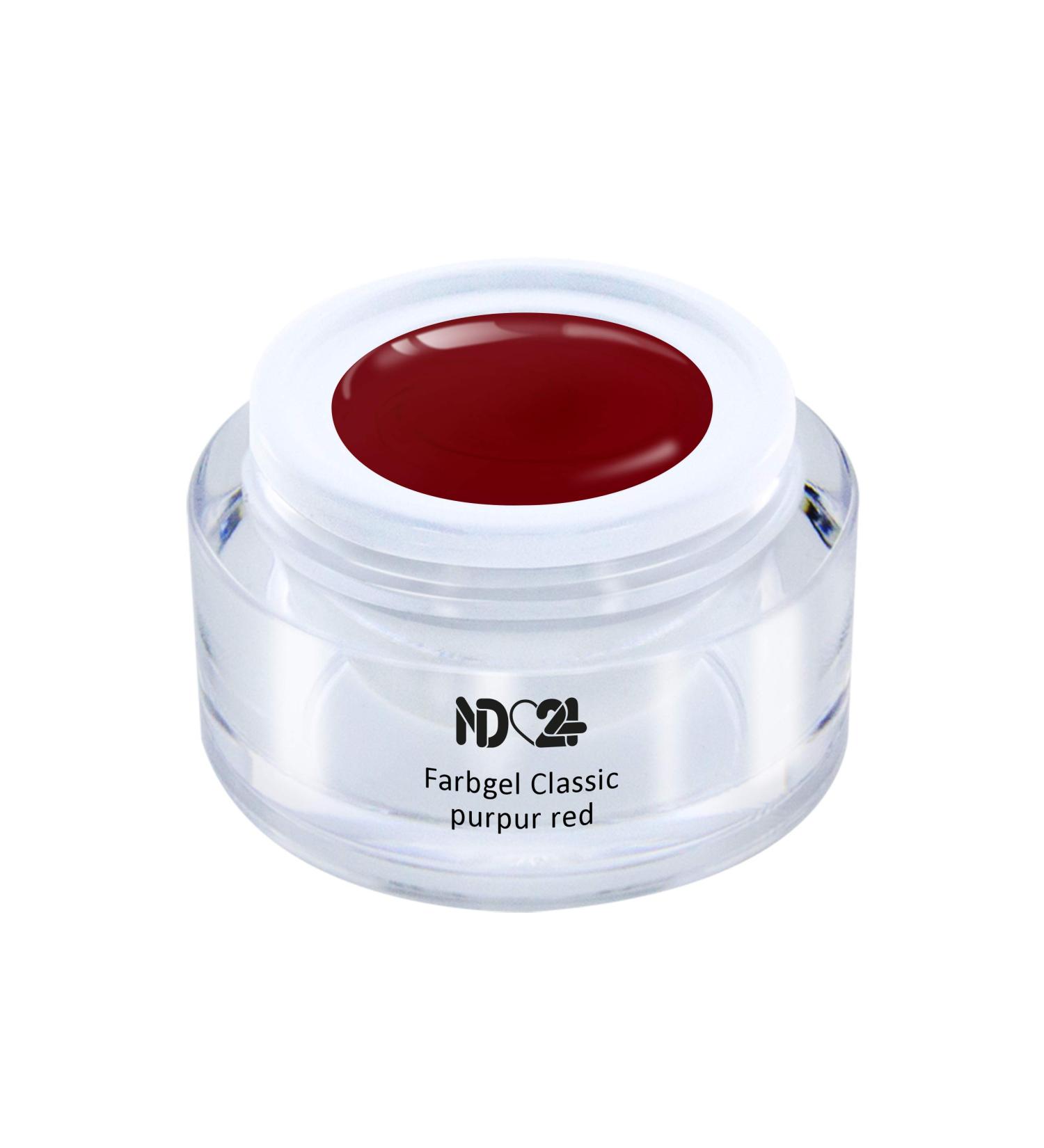 ND24 NAILDESIGN Color Gel - Premium Vegan UV & LED Gel for Gelails | Studio Quality High Pigmentation Classic Purpur Red (5ml) - Made in Germany - Buy Online on GoSupps.com