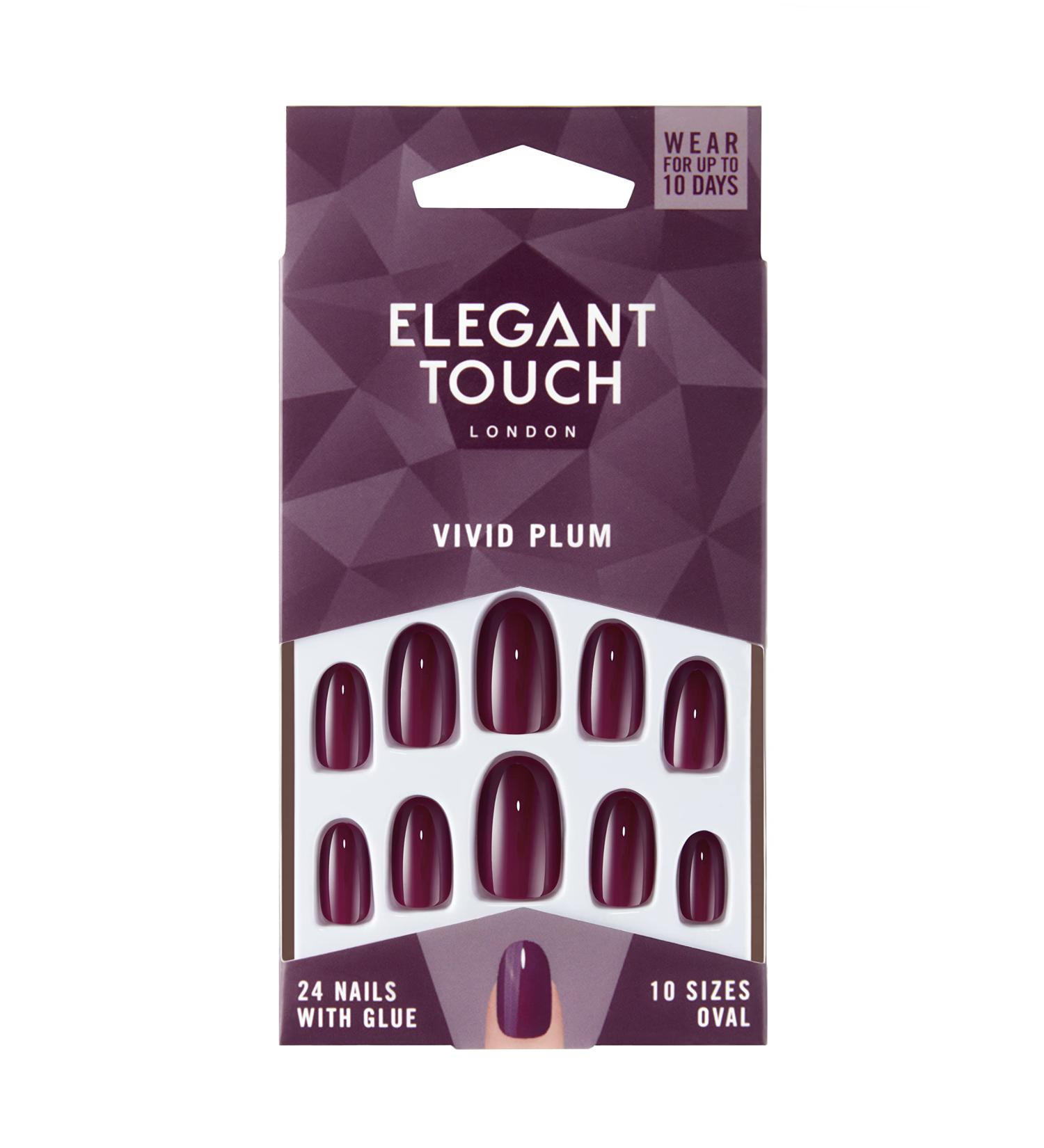 Elegant Touch Core Colour Nails Vivid Plum - 24 Piece Assortment - Buy Online on GoSupps.com