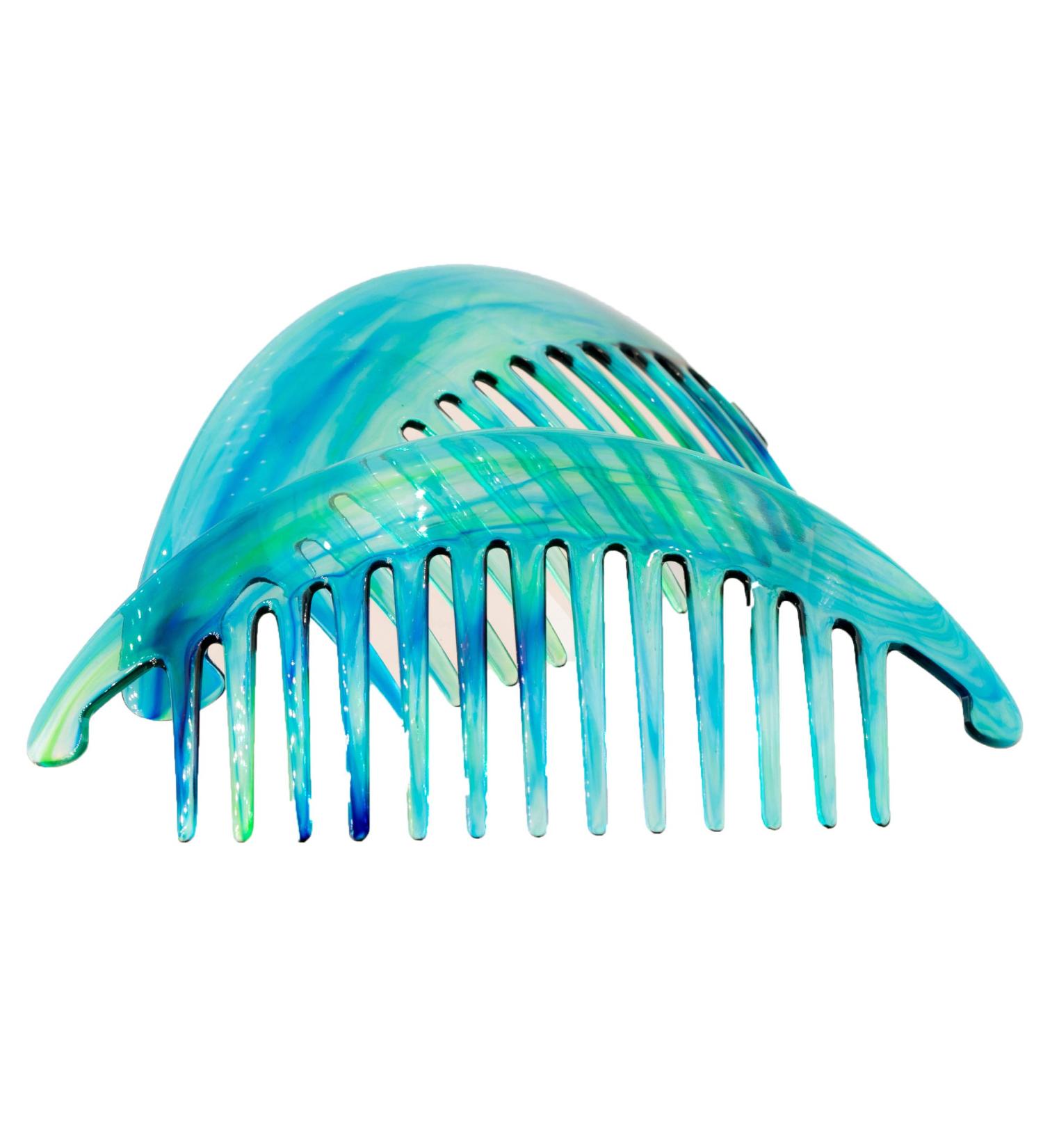 Buy XL Ocean Green Blue Comb - 1pc + 1 Pair (2pcs) 14x7cm - Made in Germany | WeLoveBeads - International Shipping - Buy Online on GoSupps.com