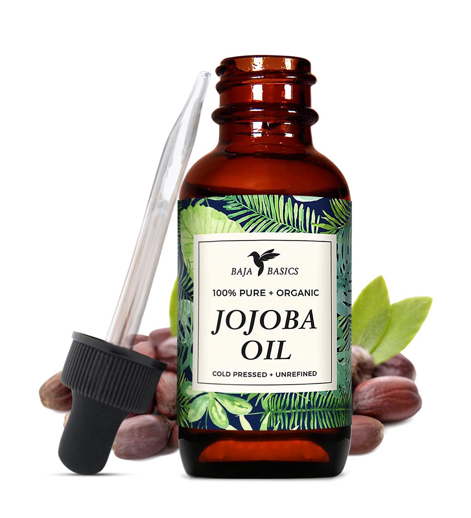 Baja Basics Organic Jojoba Oil - Cold Pressed, 100% Pure Moisturizer for Skin, Face, Body, Nails, and Hair - Anti-Aging Serum with Vitamin E - 4 oz - Buy Online on GoSupps.com