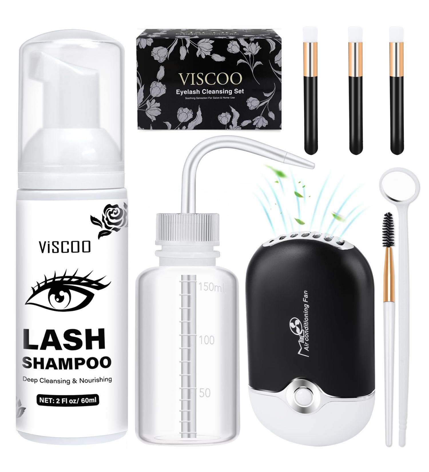 Eyelash Shampoo for Extensions | 150ml Cleaner with USB Fan & Brushes | Salon Quality Eyelash Extension Kit - Buy Online on GoSupps.com